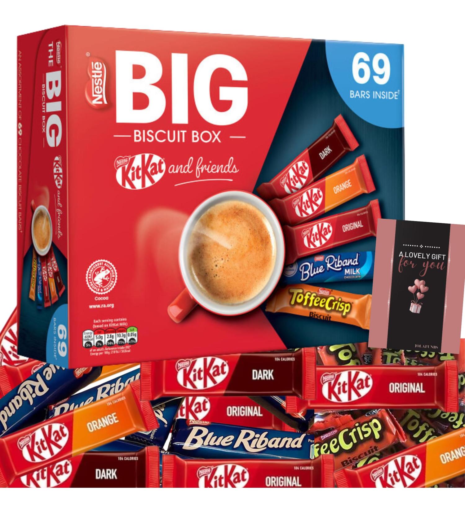 Nestle Lunchbox Snacks - The Big Biscuit Box Of Chocolate Bars Multipack With Cards- Individually Wrapped Sweets For Fathers Day Birthday Thank You Sweets Christmas Easter More - Buy Online on GoSupps.com