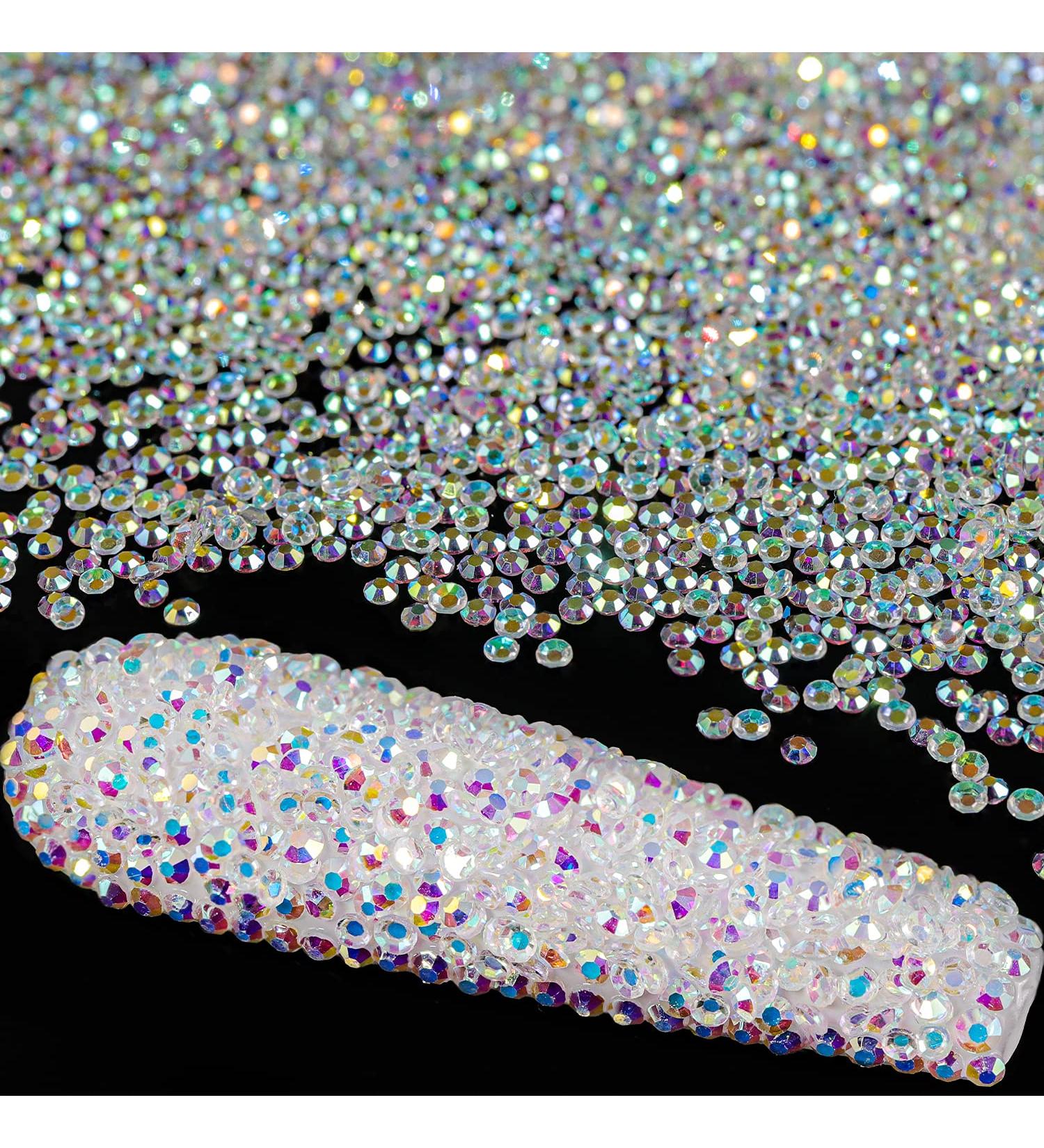 5000PCS 1.2mm Mini AB Glass Crystals for Nail Art - Iridescent, Long Lasting Shine - By BELLEBOOST - Buy Online on GoSupps.com