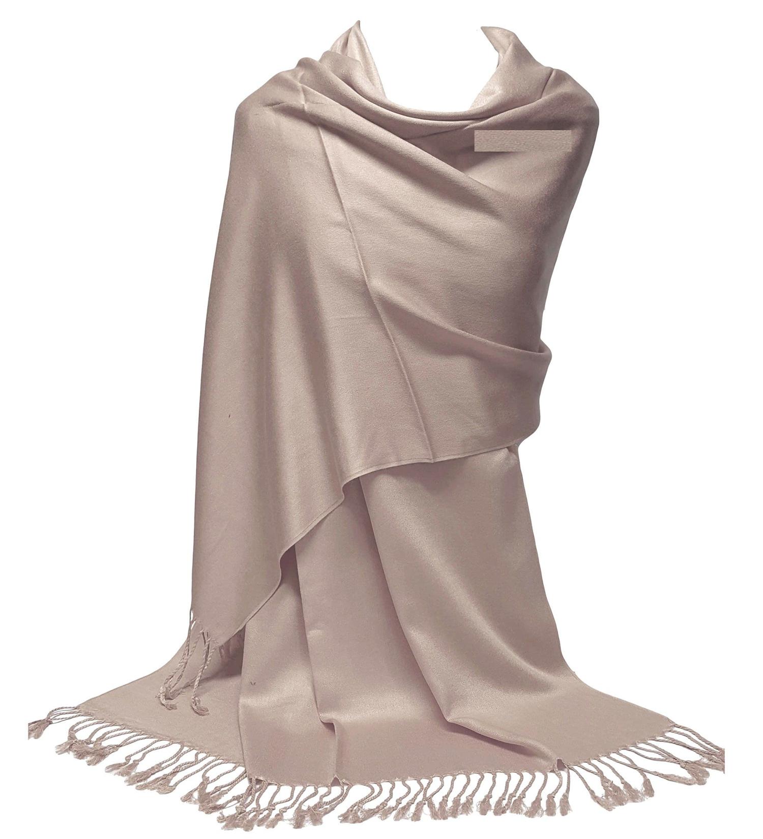 Smooth Shiny Surface Pashmina Style Scarf - Nude Beige | GFM L9 - Buy Online on GoSupps.com