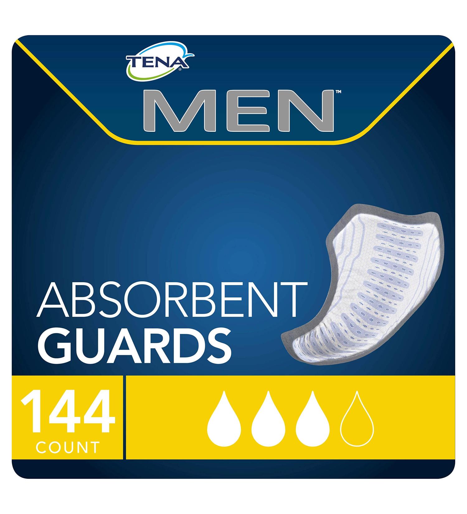 Tena Men's Incontinence Guards, Moderate Absorbency - 144 Count (3 Packs of 48) - Buy Online on GoSupps.com