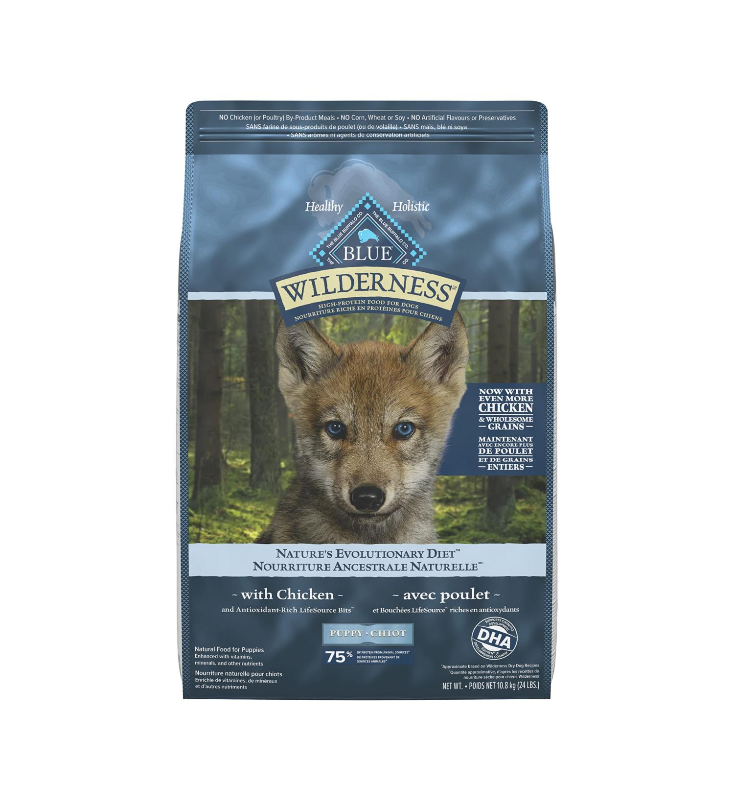 Blue Buffalo Wilderness More Meat & Wholesome Grains Natural Dry Puppy Food Chicken 24lb Puppy More Meat Wholesome Grains - Buy Online on GoSupps.com
