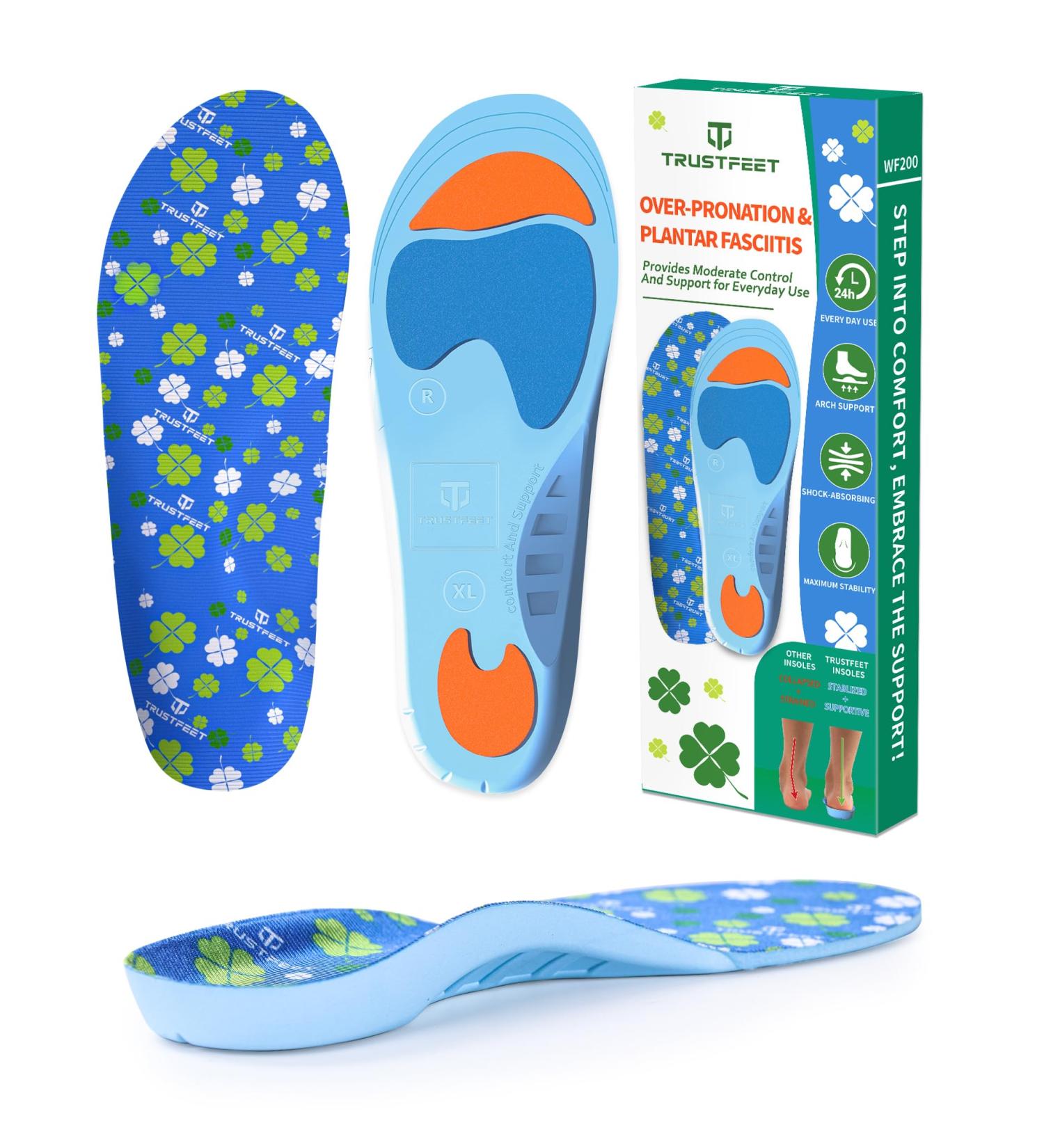 Over-Pronation Orthotic Insoles for Plantar Fasciitis - Arch Support Inserts for Flat Feet | Thin Shoe Insoles for Men & Women | Pain Relief for Walking & Standing - Size L (Men 7.5-9 / Women 8.5-10 - Buy Online on GoSupps.com