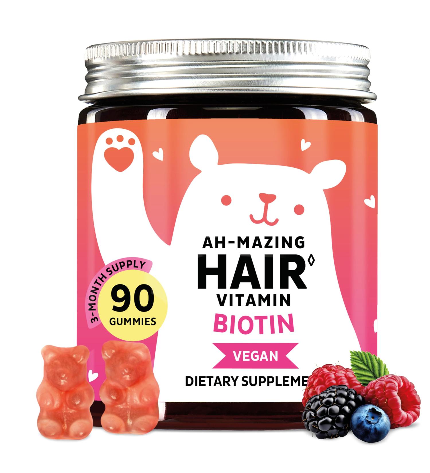 Biotin Gummies for Hair Skin & Nails. 5 000 mcg High Potency Vegan Vitamins for Faster Hair Growth Stronger Nails & Healthy Skin. with Vitamins C & E 90 Gummies 1 Count (Pack of 90) - Buy Online on GoSupps.com