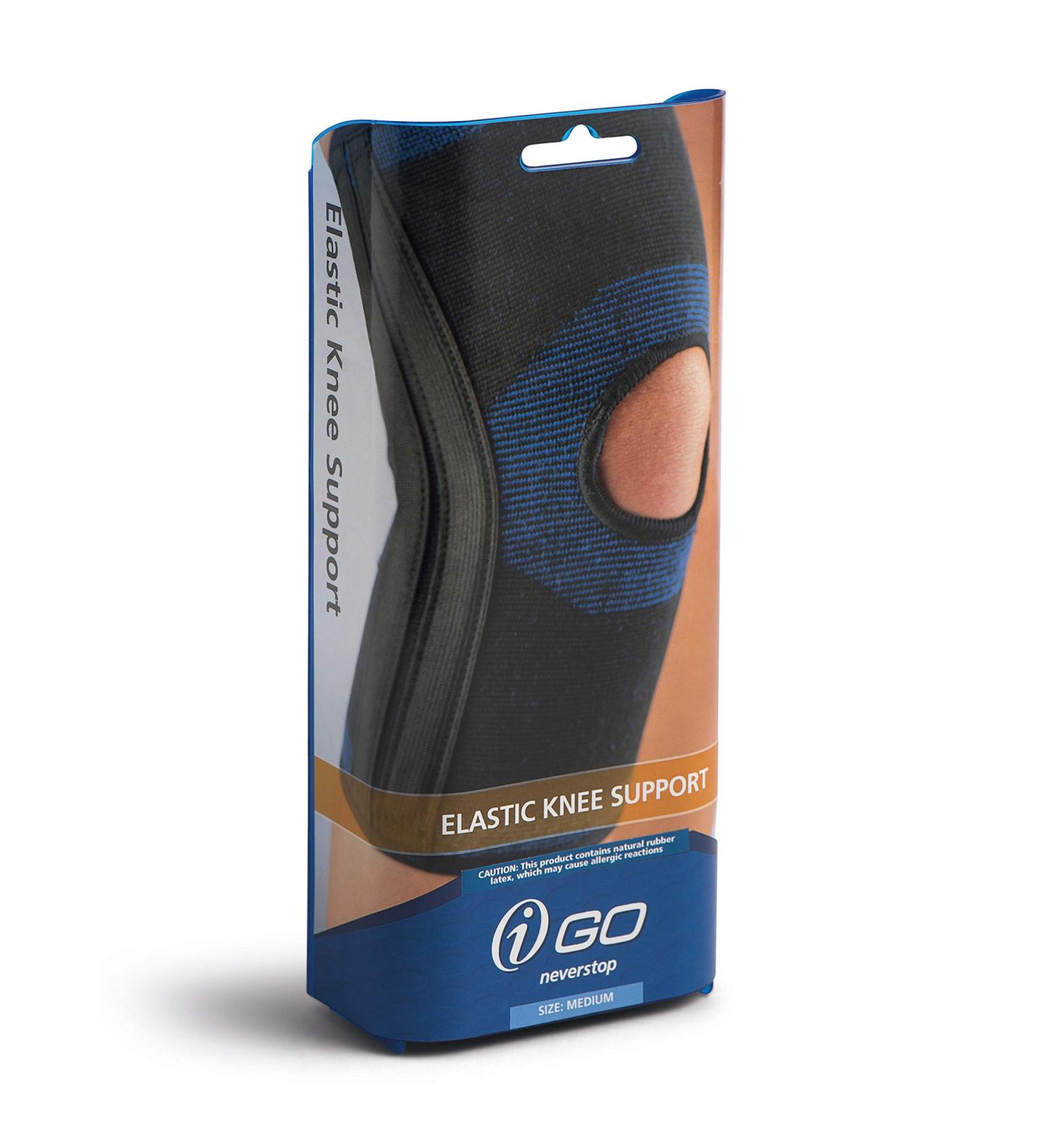 iGO Elastic Knee Support - Medium Black | Premium Comfort & Support for Active Lifestyle - International Shipping Available - Buy Online on GoSupps.com