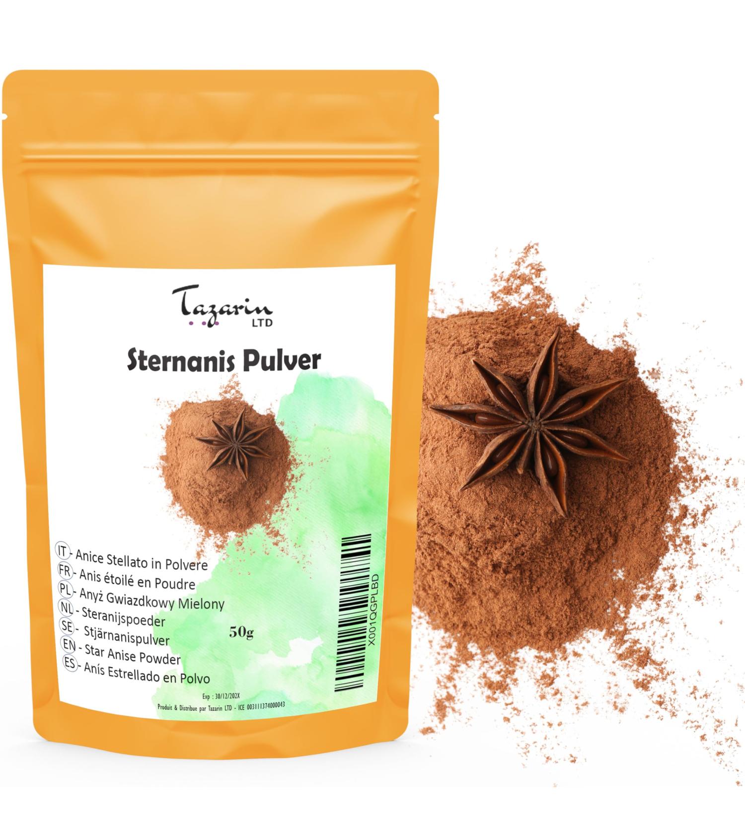  Tazarin LTD 50g ground star anise star anise capsules controlled star anise powder star anise powder intense aroma and taste - Buy Online on GoSupps.com