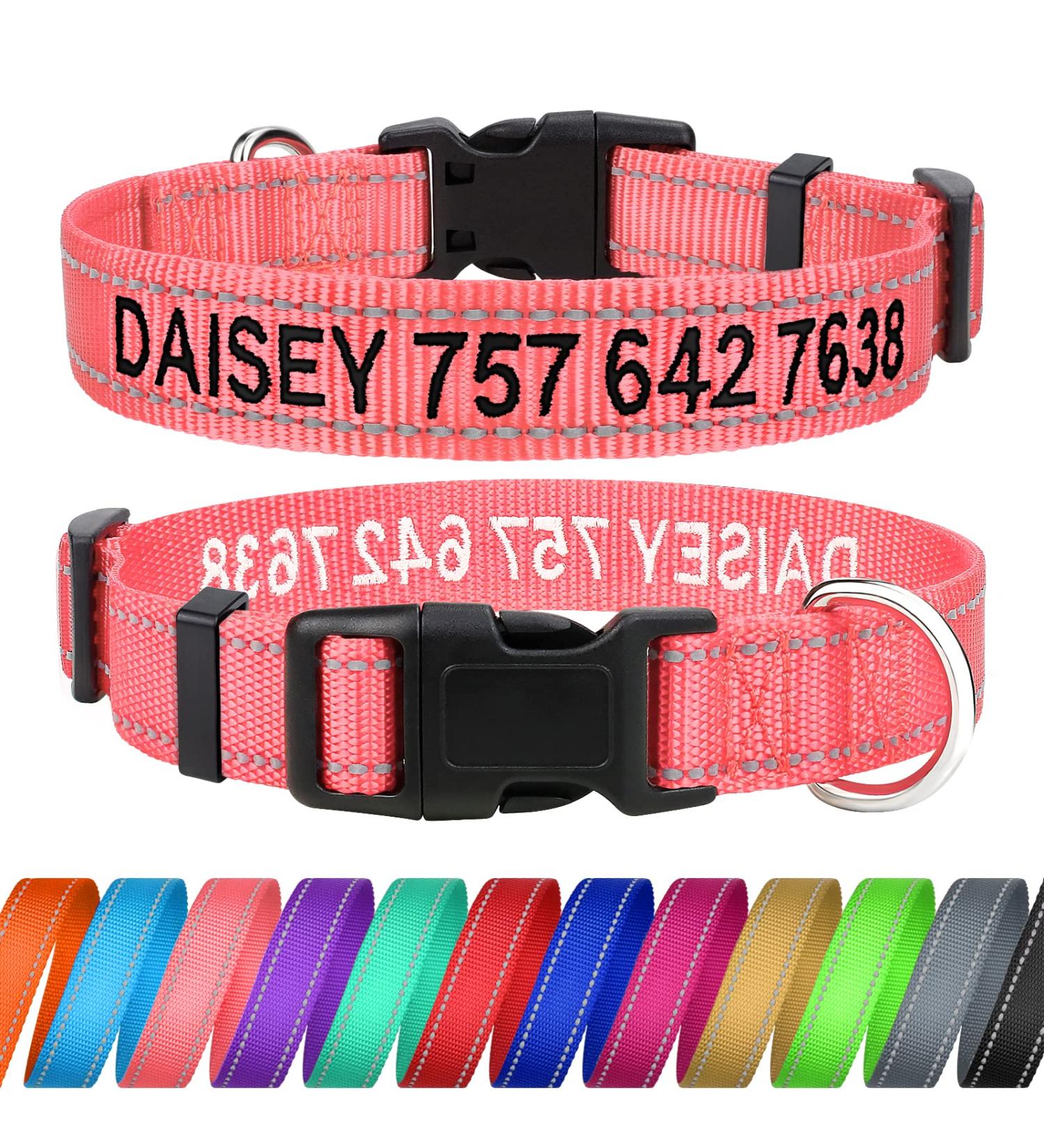 Buy Tagme Personalized Dog Collar for Large Dogs - Embroidered Reflective Nylon with PET Name & Phone Number | BabyRoSa XL (1 Pack) - Buy Online on GoSupps.com