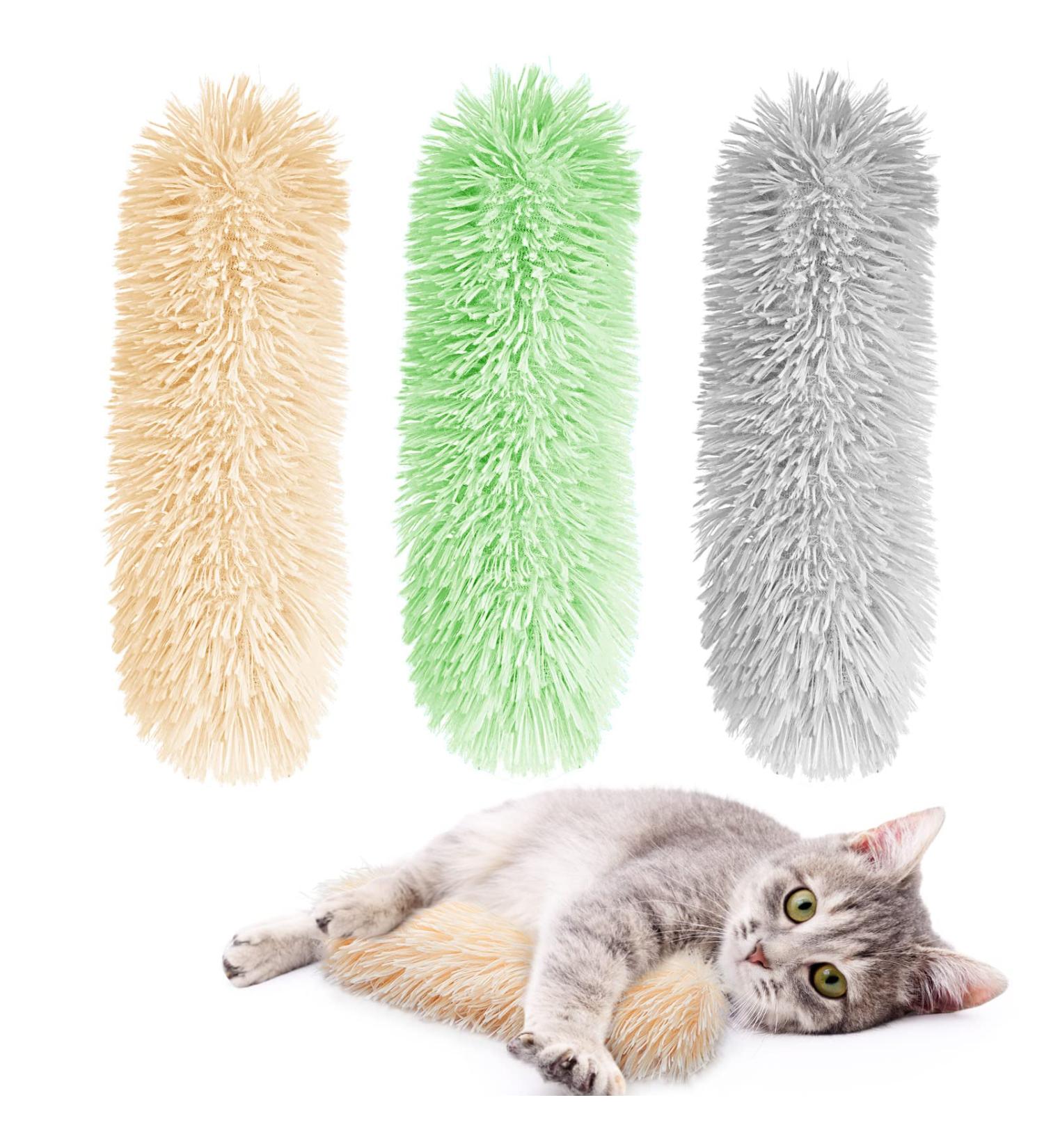 FELISTORY Cat Catnip Toys for Indoor Kitten: 3 Pcs Interactive Cat Kicker Toy with Catmint and Crinkle Plush Cat Chew Teething Clean Toy for Small Cats - Buy Online on GoSupps.com