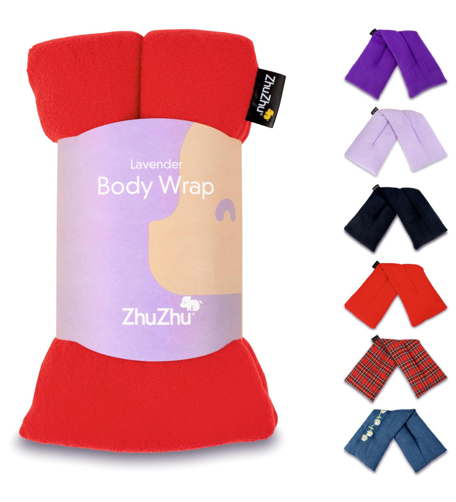 Zhu-Zhu Lavender Body Wrap - Microwavable Wheat Bag - Microwave Heat Pad Soothing Hot Pack - Red Fleece - Buy Online on GoSupps.com