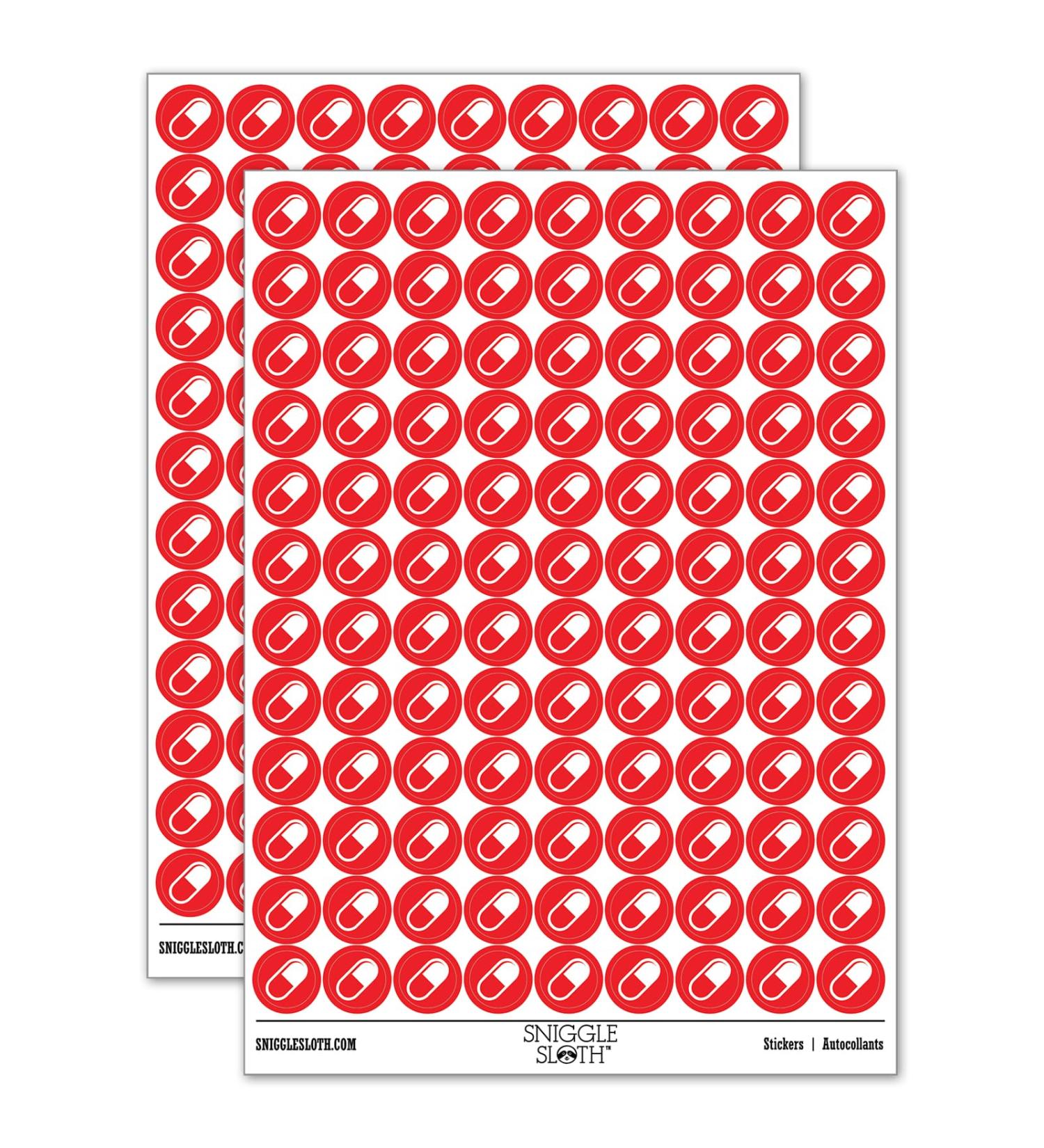 Buy 200+ Red Gloss Round Stickers 0.50 Size for Pill Medicine | International Shipping Available - Buy Online on GoSupps.com
