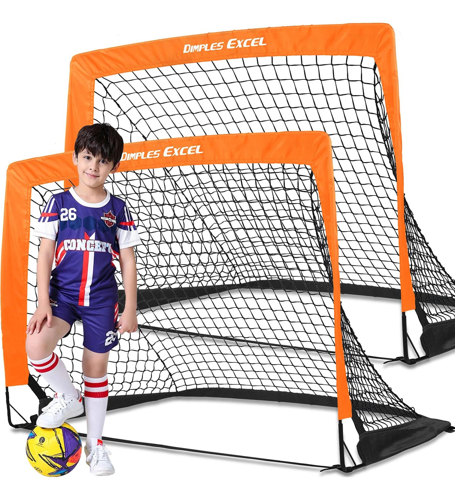 Dimples Excel Kids Soccer Goals - 4'x3' Backyard Soccer Net (2 Set) - Buy Online on GoSupps.com