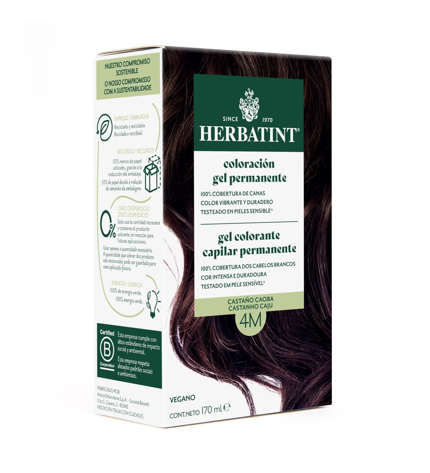  Herbatint Herbatint 4M Mahogany Chestnut Brown Permanent Hair Colour 170 ml Ammonia Free Optimal Coverage for Grey Hair for Sensitive Skin with 8 Organic Natural Extracts - Buy Online on GoSupps.com