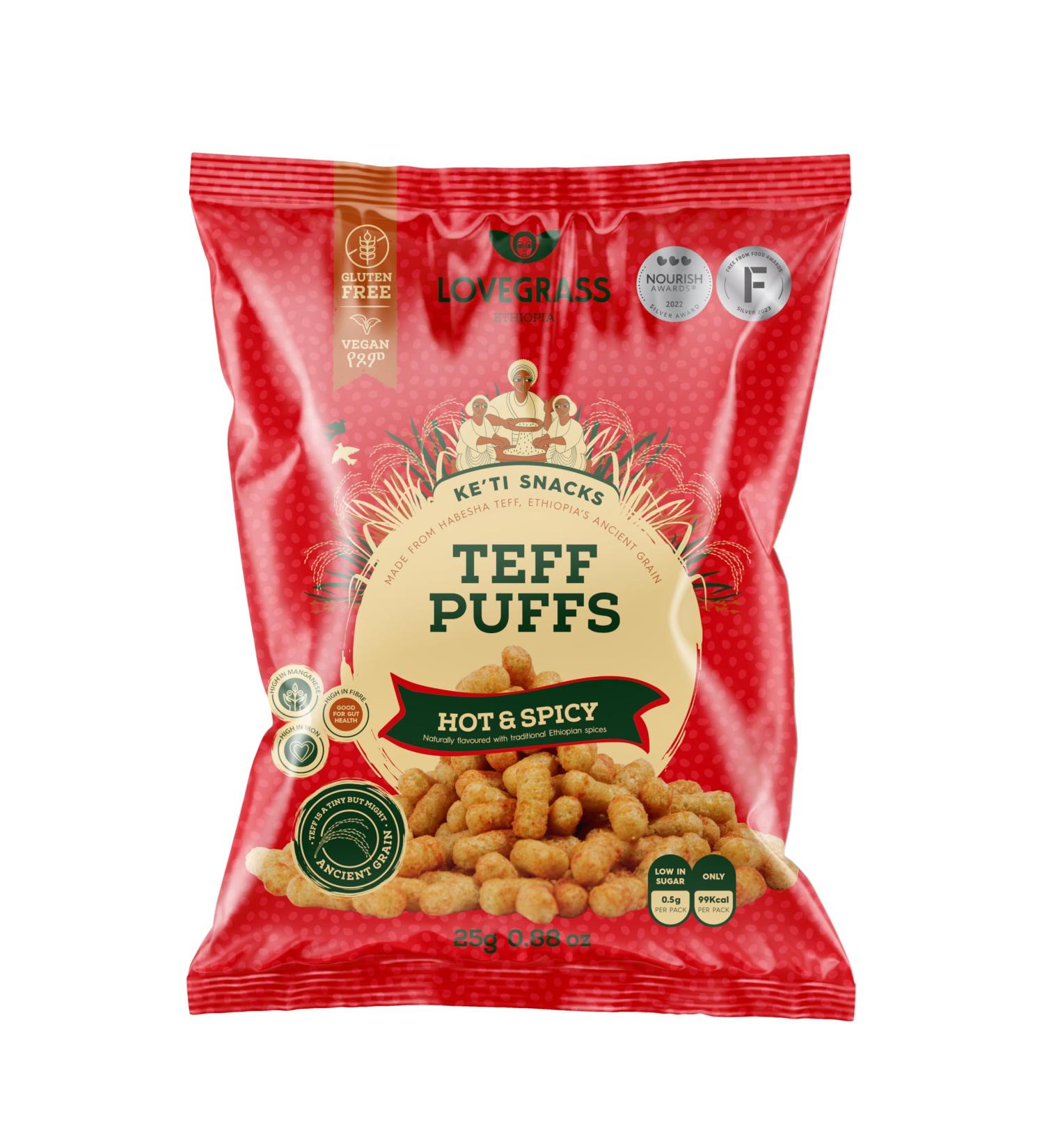 Teff Puffs Hot & Spicy - Buy Online on GoSupps.com