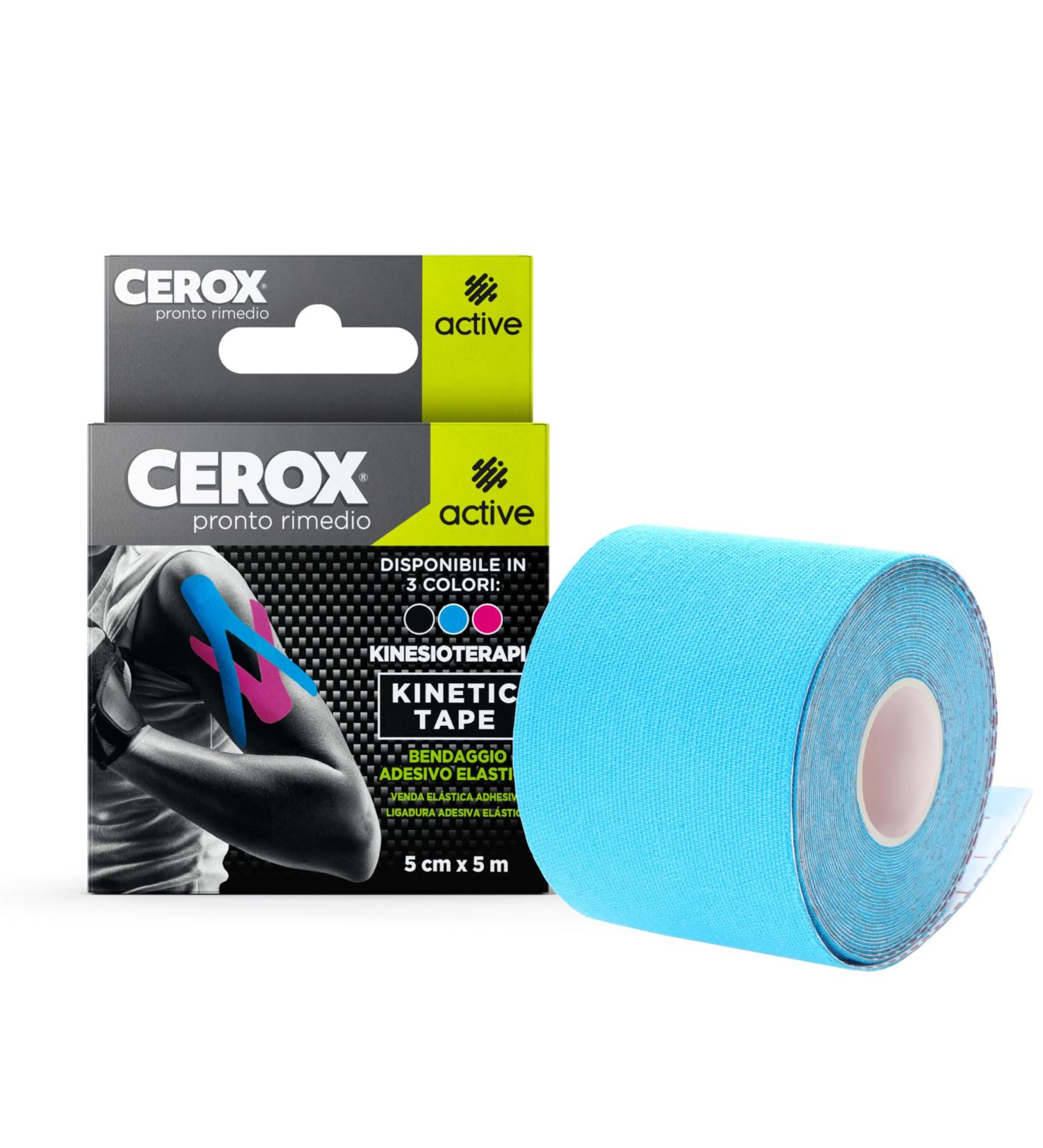 CEROX Kinetic Tape - Elastic Plasters (5cm x 5mt) | Premium Bandages & Gauze for Pain Relief - Buy Online on GoSupps.com