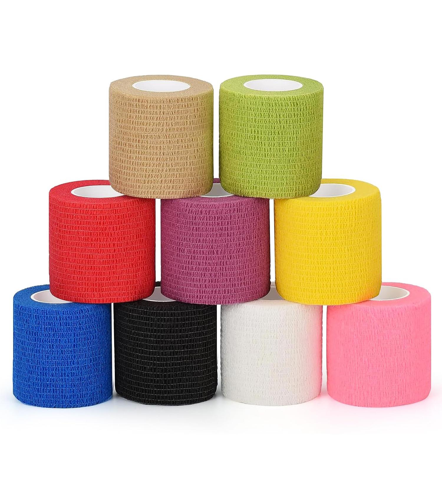Seadesky Self-Adhesive Bandage - 9 Rolls of 5cm x 4.5m Elastic Vet Wrap for First Aid and Animal Care - Buy Online on GoSupps.com