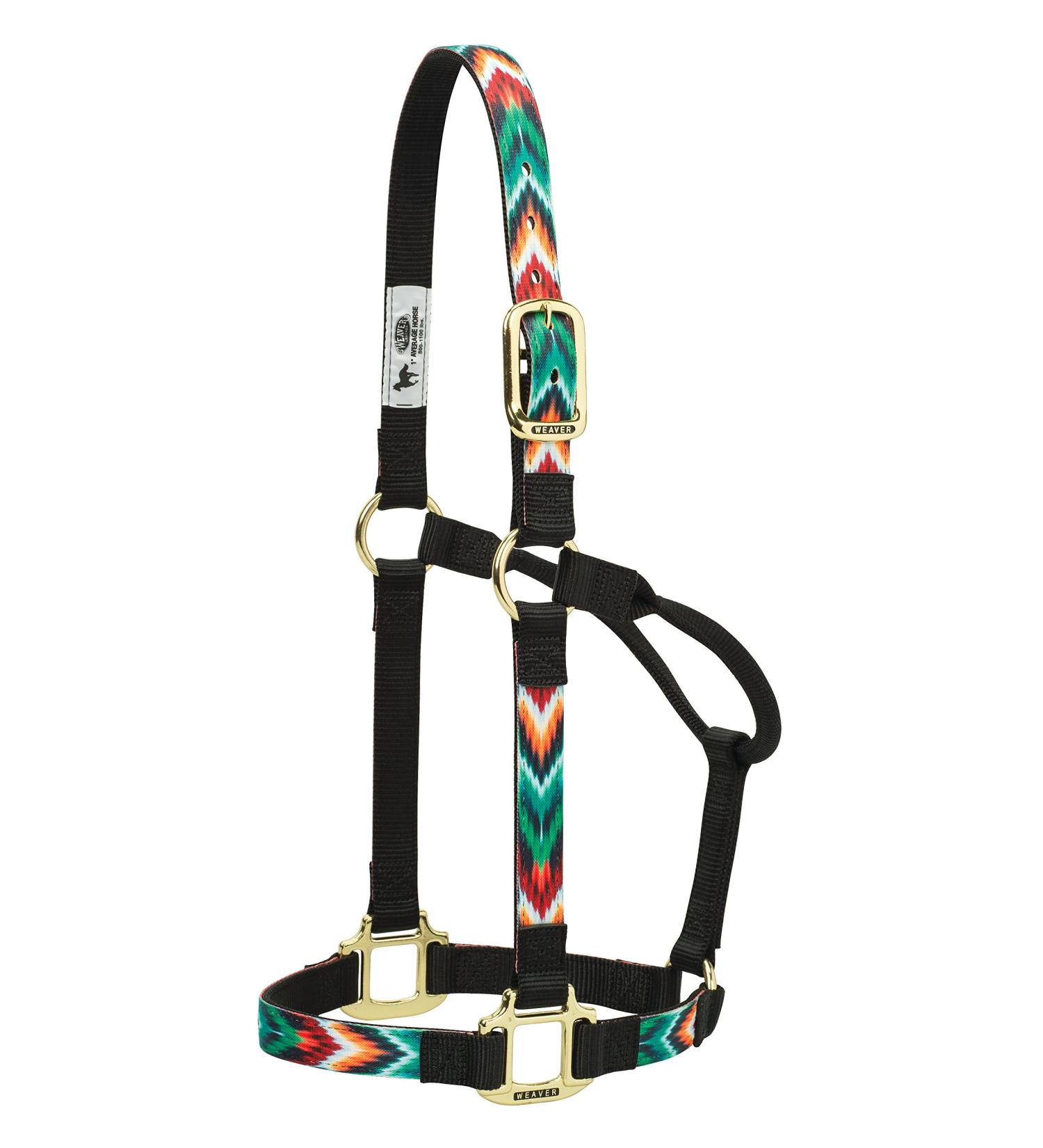 Weaver Leather Patterned Non-Adjustable Halter Black Chevron Large Horse