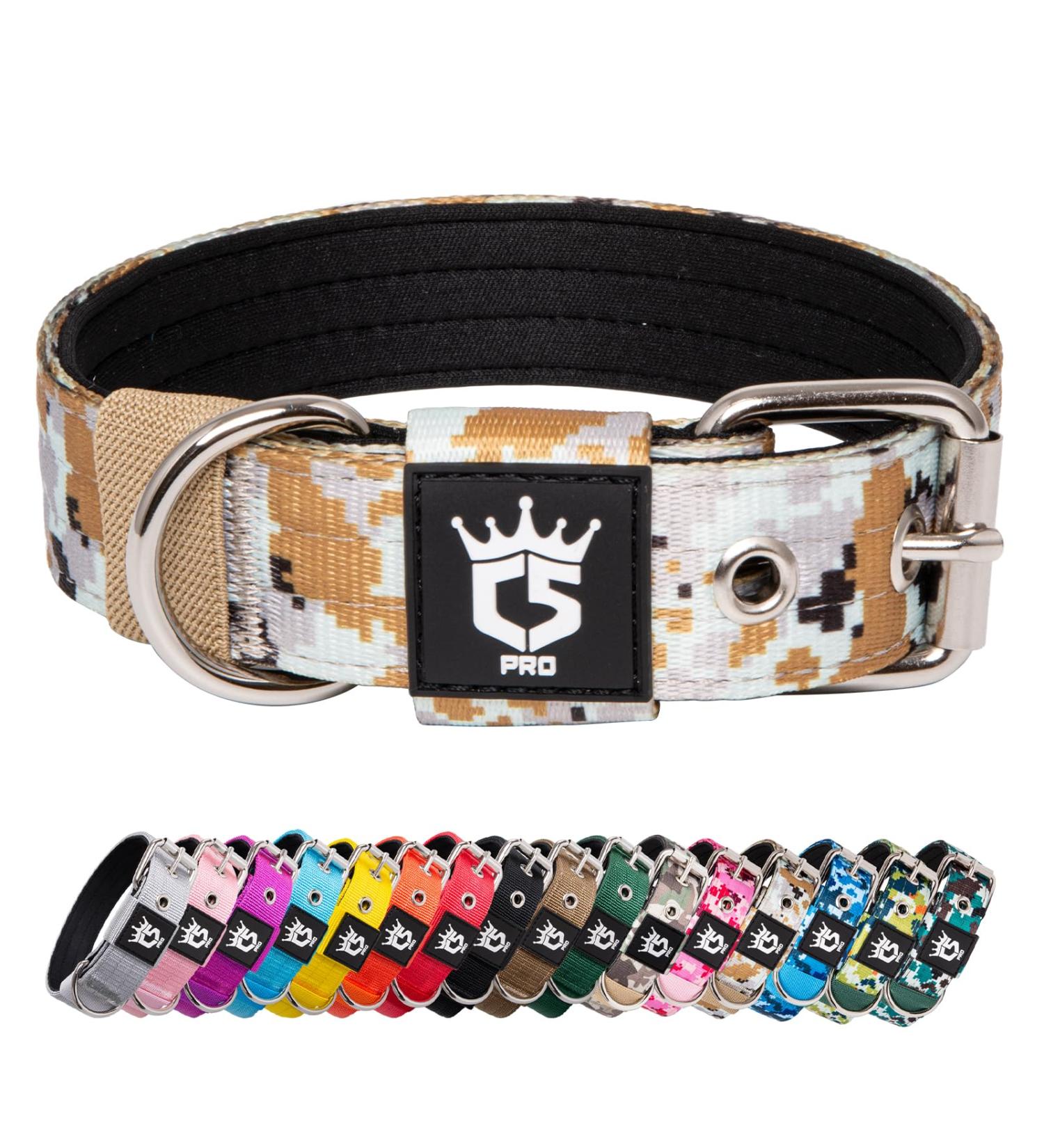 Buy Tspro Tactical Dog Collar - Military Standard 3.3cm Wide Adjustable Camo Khaki S Size (35.5cm-43cm) - Strong & Durable with Metal Buckle - Buy Online on GoSupps.com
