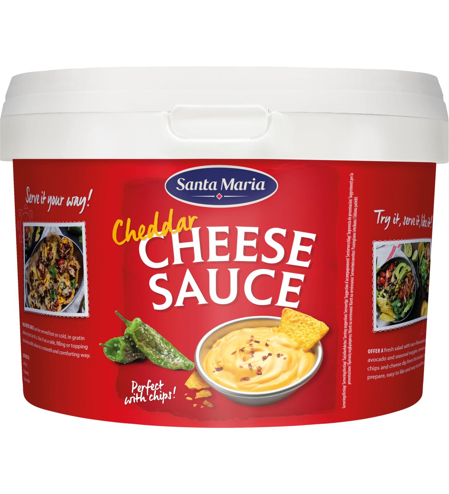Santa Maria Cheddar Cheese Sauce 3kg - Creamy Ready-to-Use Dip for Tortilla Chips Wraps & Nachos - Perfect for Cold or Warm Enjoyment - Buy Online on GoSupps.com