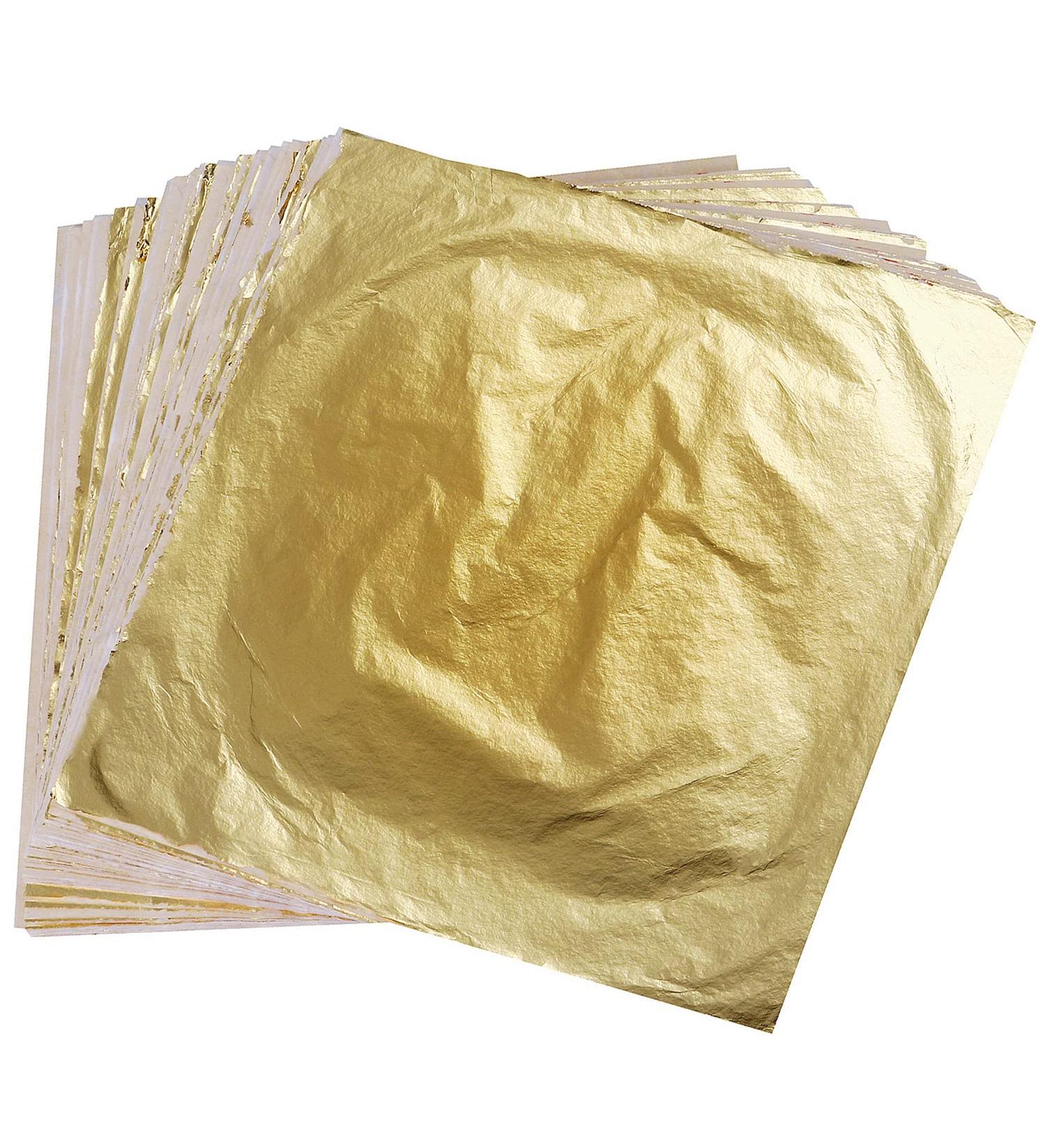 100 Sheets Imitation Gold Leaf for Painting, Gilding, Crafting - 5.5x5.5 Inches Foil Sheets - Buy Online on GoSupps.com