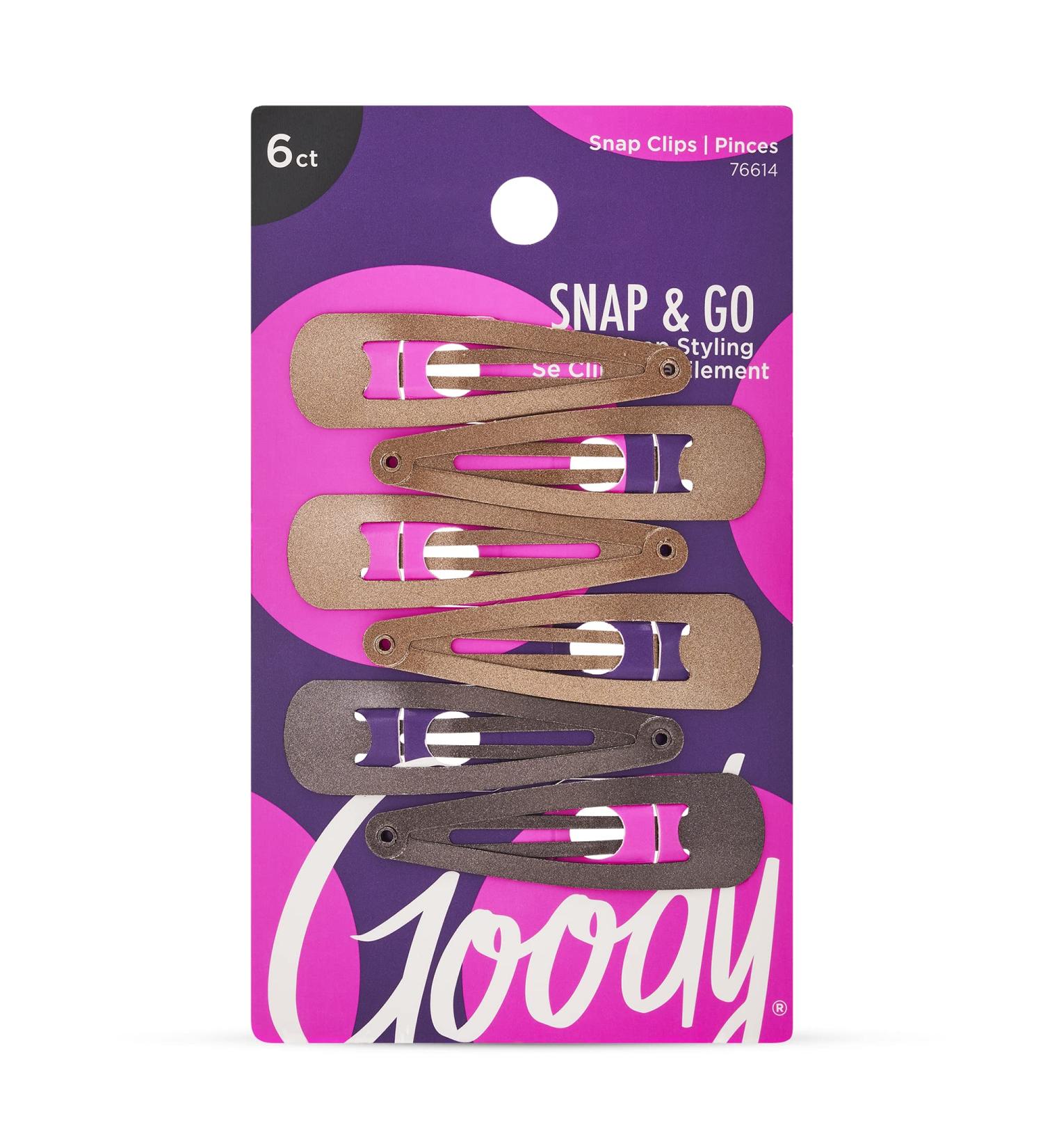 Goody Metal Contour Hair Snap Clips - 6 Ct Brunette Assorted Colors - Pain-Free Hair Accessories for Women and Girls - Buy Online on GoSupps.com