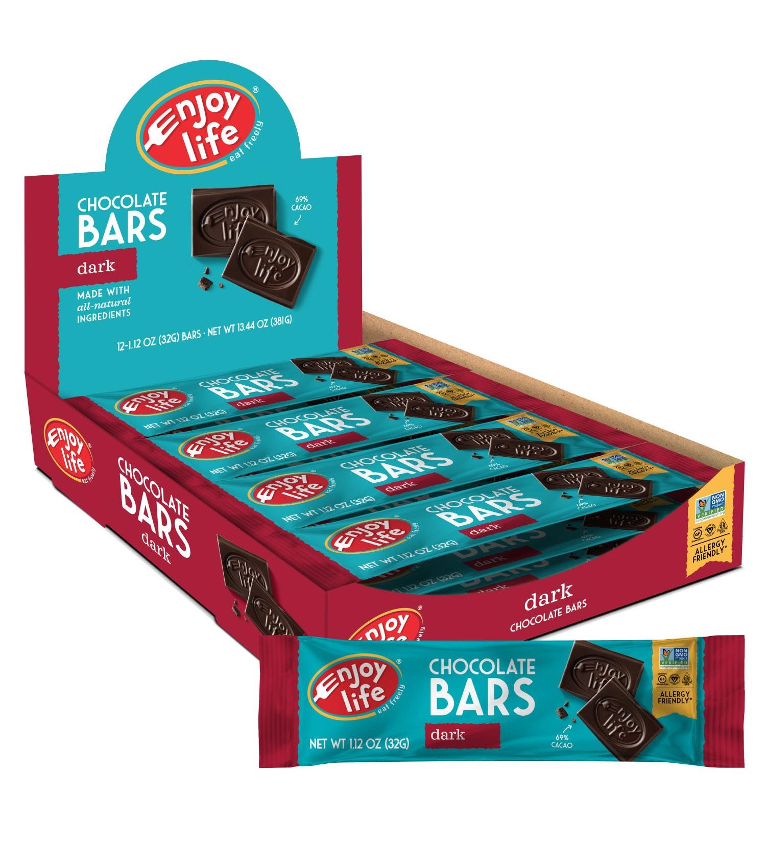 Enjoy Life Foods Dark Chocolate Bars - Gluten-Free, 1.12 oz (32g) | Indulge Guilt-Free! - Buy Online on GoSupps.com