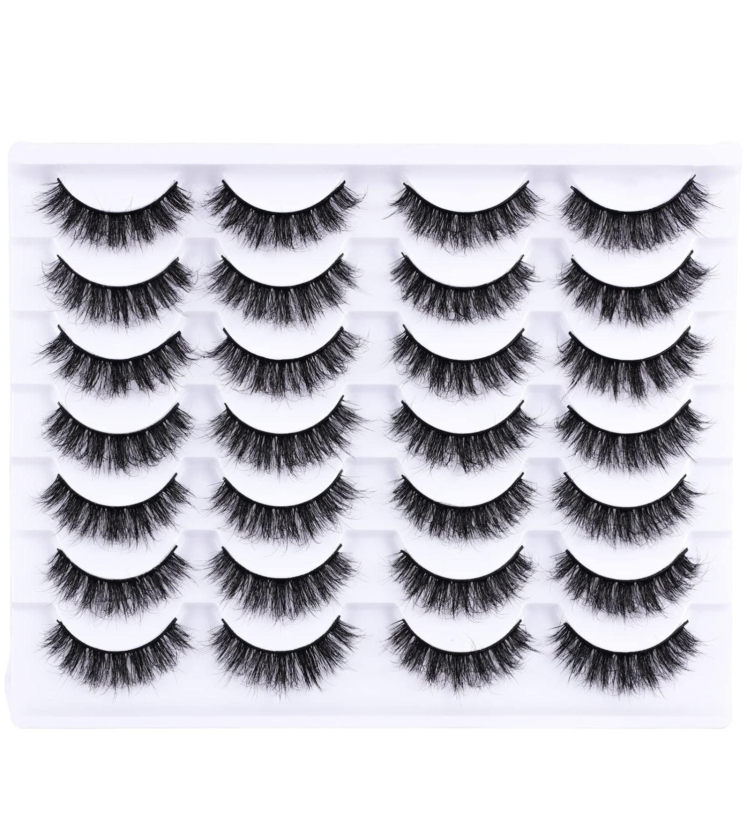 8D Fluffy False Eyelashes - Wispy Faux Mink & Cat Eye Lashes - 14 Pairs Lightweight & Stylish - Buy Online on GoSupps.com