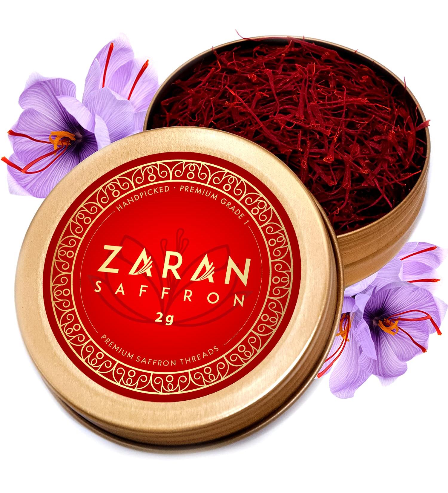Zaran Saffron Superior Saffron Threads (Super Negin) - Premium Grade 2.0g for Paella, Risotto, Teas & More - Buy Online on GoSupps.com