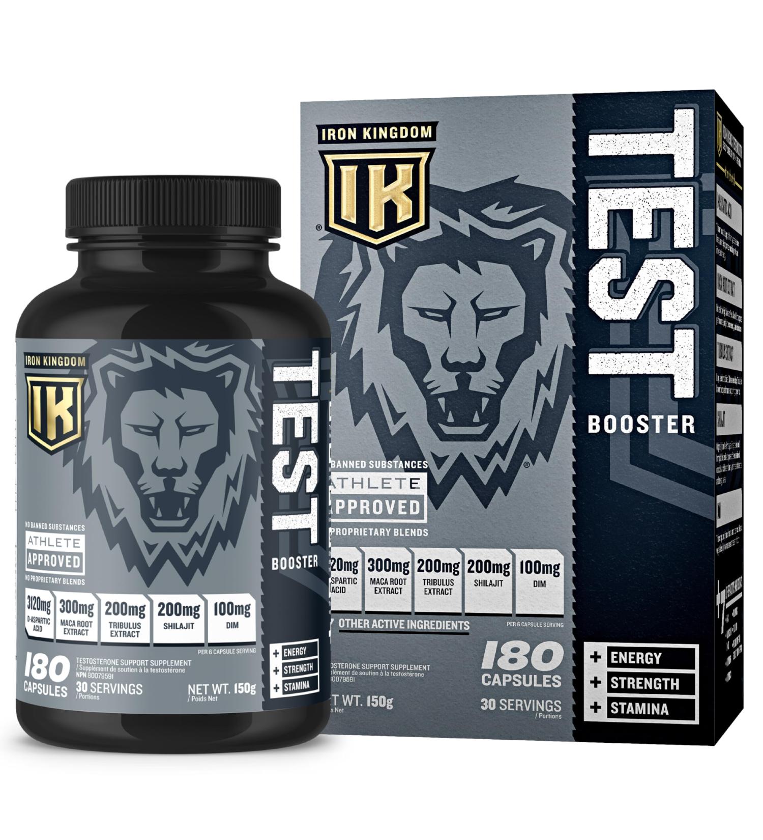 Buy Iron Kingdom Test Booster for Men - D-Aspartic Acid Maca Root & Tribulus - 180 Capsules Workout Supplement - Buy Online on GoSupps.com
