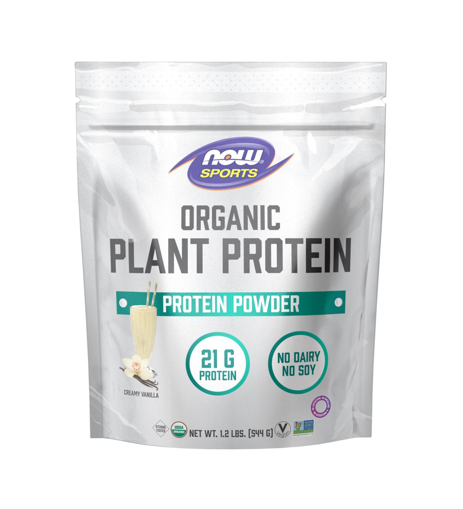 Buy NOW Foods Sports Organic Plant Protein Vanilla - Vegan Protein Powder 1 lb | International Shipping - Buy Online on GoSupps.com