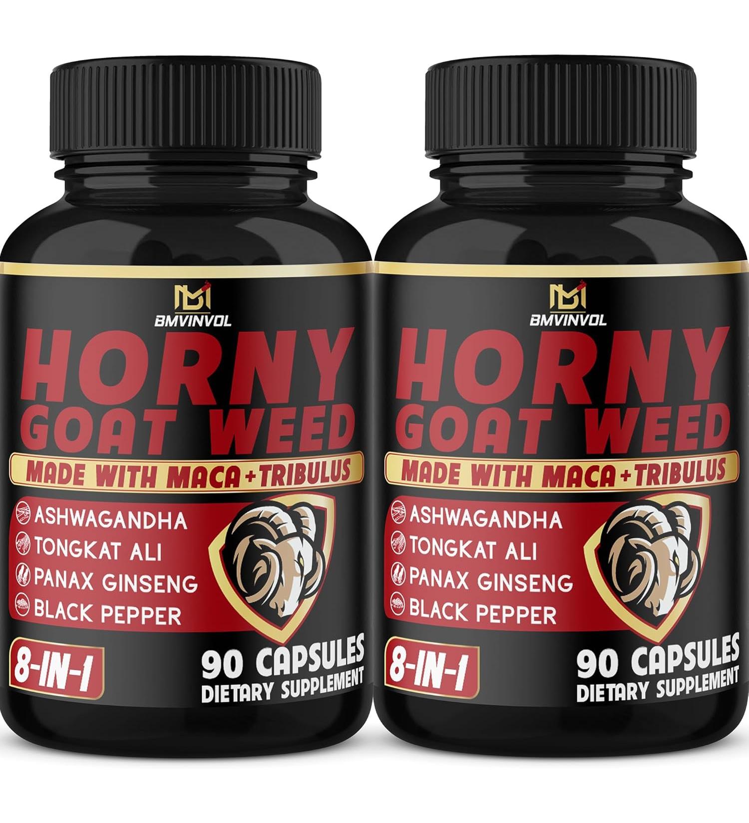 BMVINVOL Horny Goat Weed Capsules - 7000mg - Pack of 2 - 180 Capsules - Buy Online on GoSupps.com