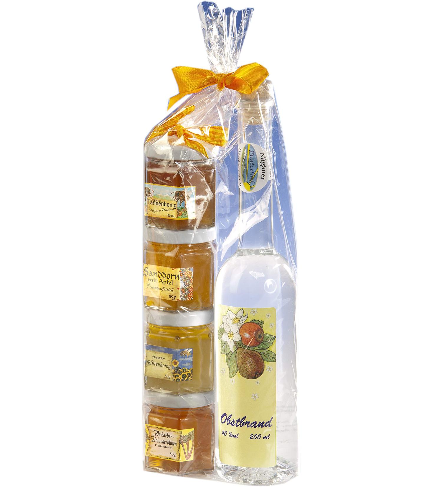 Gift set from the Allg u |200ml fruit fire from selected fruits |Fruit spread honey gift set |Handmade fruit spreads |German honey (200ml+4x50g)