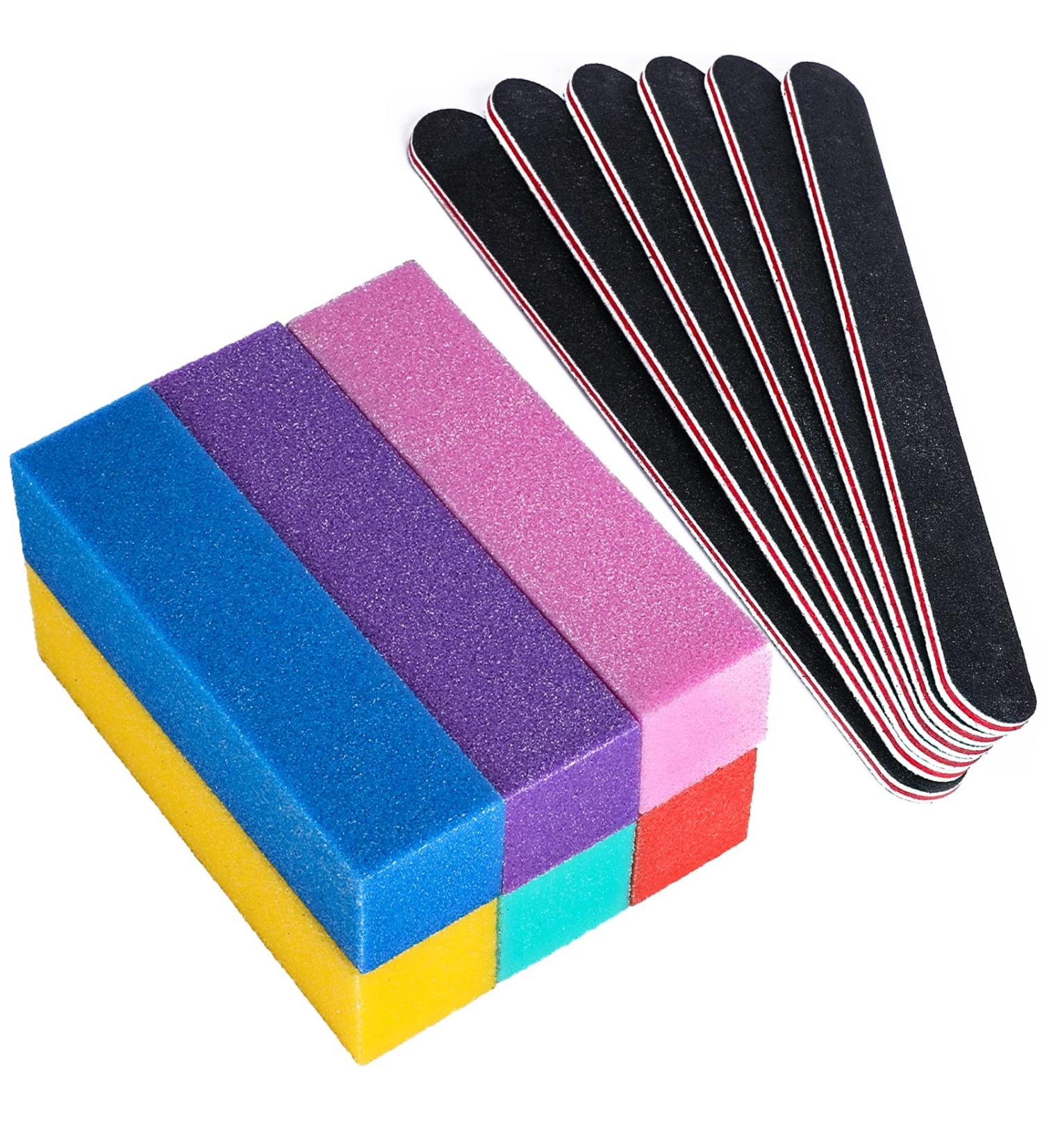 WLLHYF Nail Files and Buffers - 12Pcs 100/180 Grit Double Sided Nail Art Care Tools for Professional Manicure at Home and Salon - Buy Online on GoSupps.com