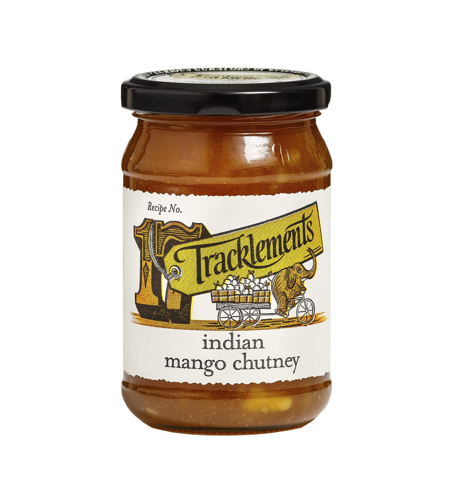Tracklements Indian Mango Chutney - Ideal Condiment for Curries & Coronation Chicken | Gluten Free, Vegetarian & Vegan Friendly | 335g Jar - Buy Online on GoSupps.com