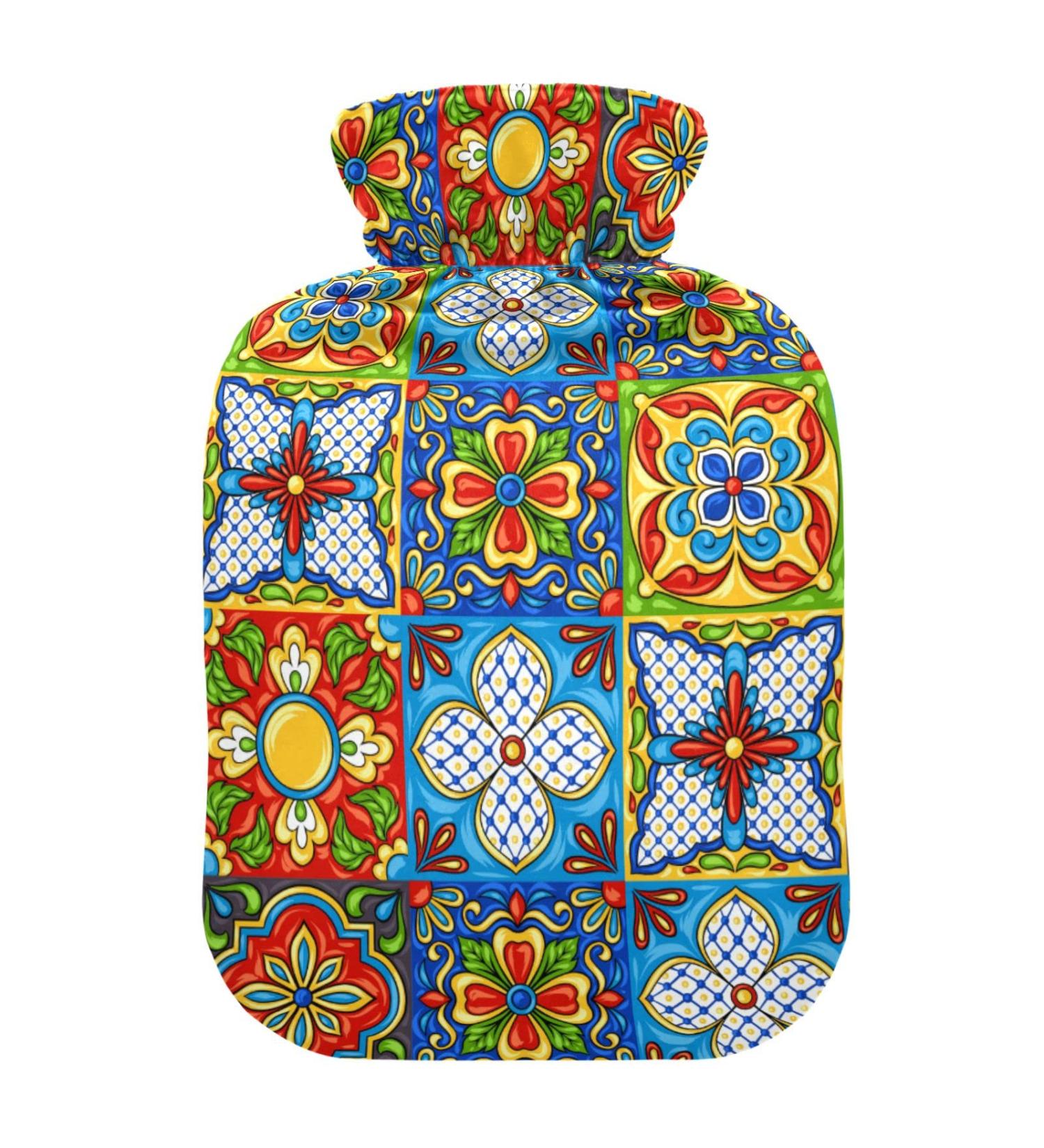 Mexican Talavera Ceramic Heat Bottle | Pain Relief Hot Water Bag for Neck & Shoulder | 1L - Buy Online on GoSupps.com