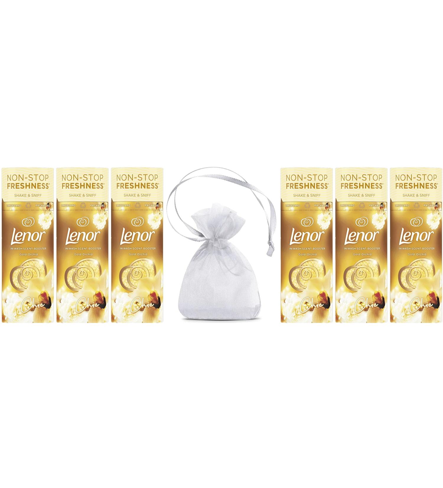 Lenor Laundry Perfume in-Wash Scent Booster Beads 176gr Gold Orchid Scent 6Pk + Our Gift for You: Organza Bag Size: 9 x 7 x 0.1 cm - Buy Online on GoSupps.com