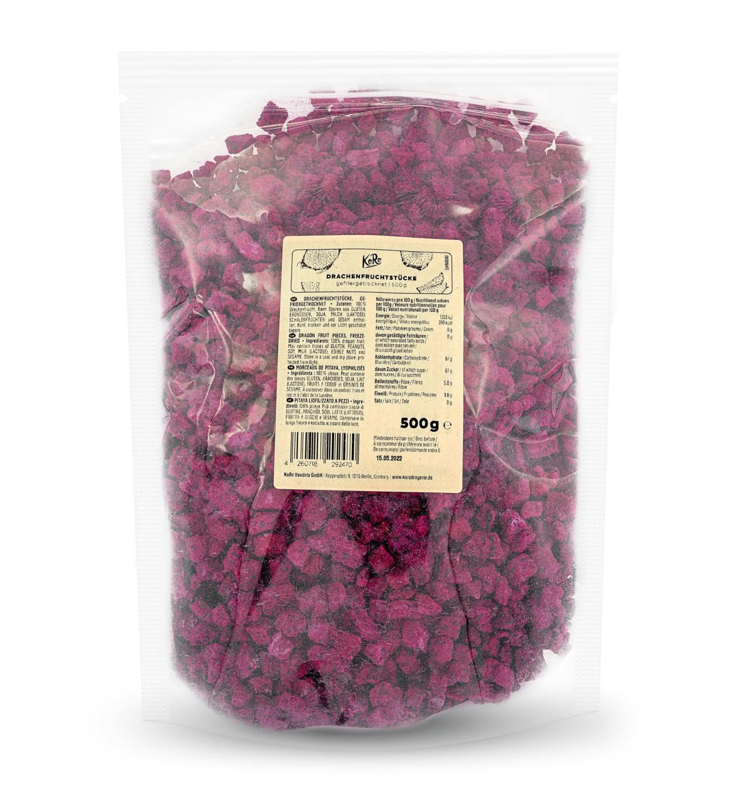 KoRo - Freeze Dried Pitayas (Dragon Fruit) 500g - Buy Online on GoSupps.com