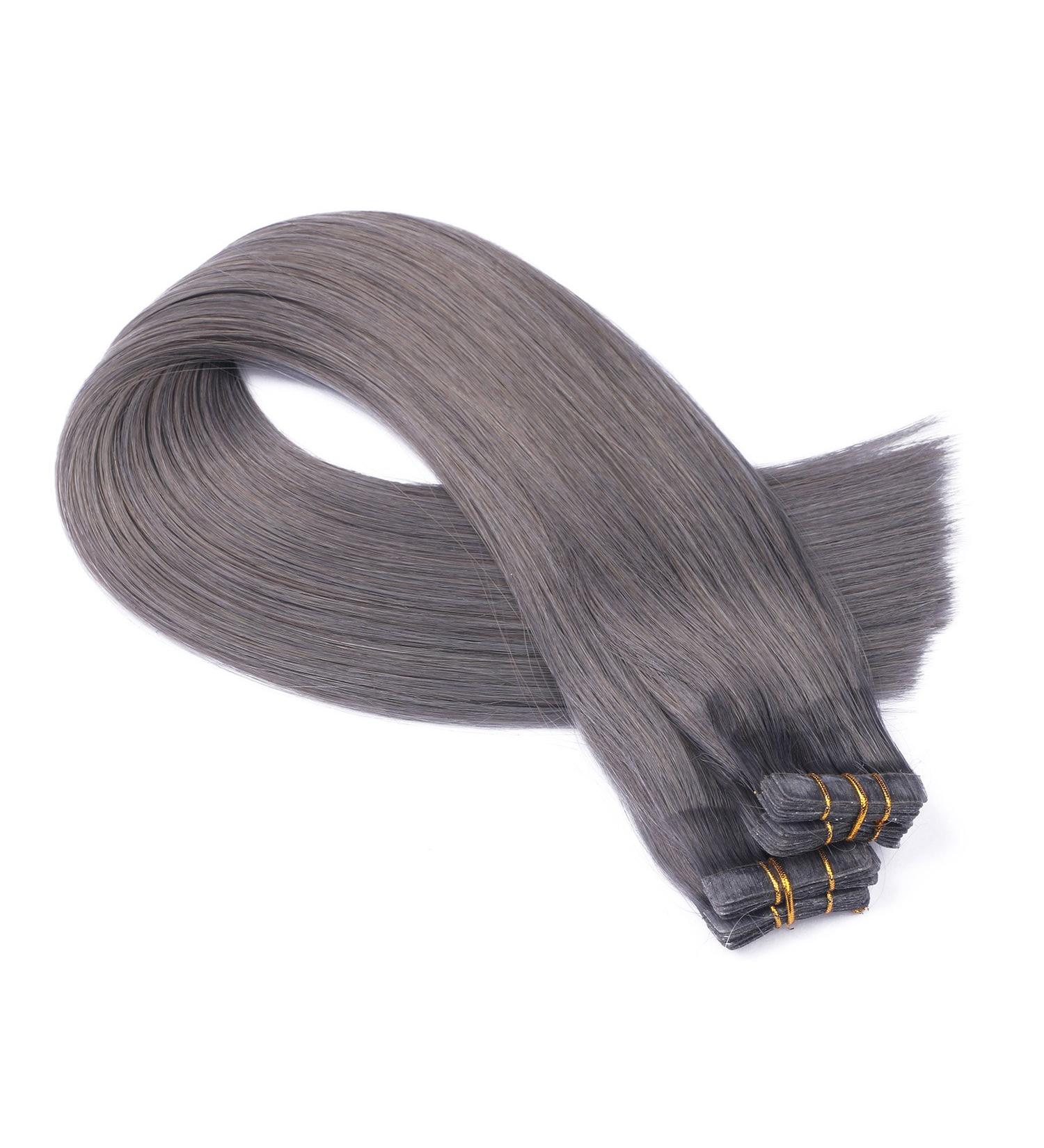 Buy Dark Grey Tape-In Hair Extensions | 100% Remy Real Hair | 60cm | 10 Tressen | International Shipping - Buy Online on GoSupps.com