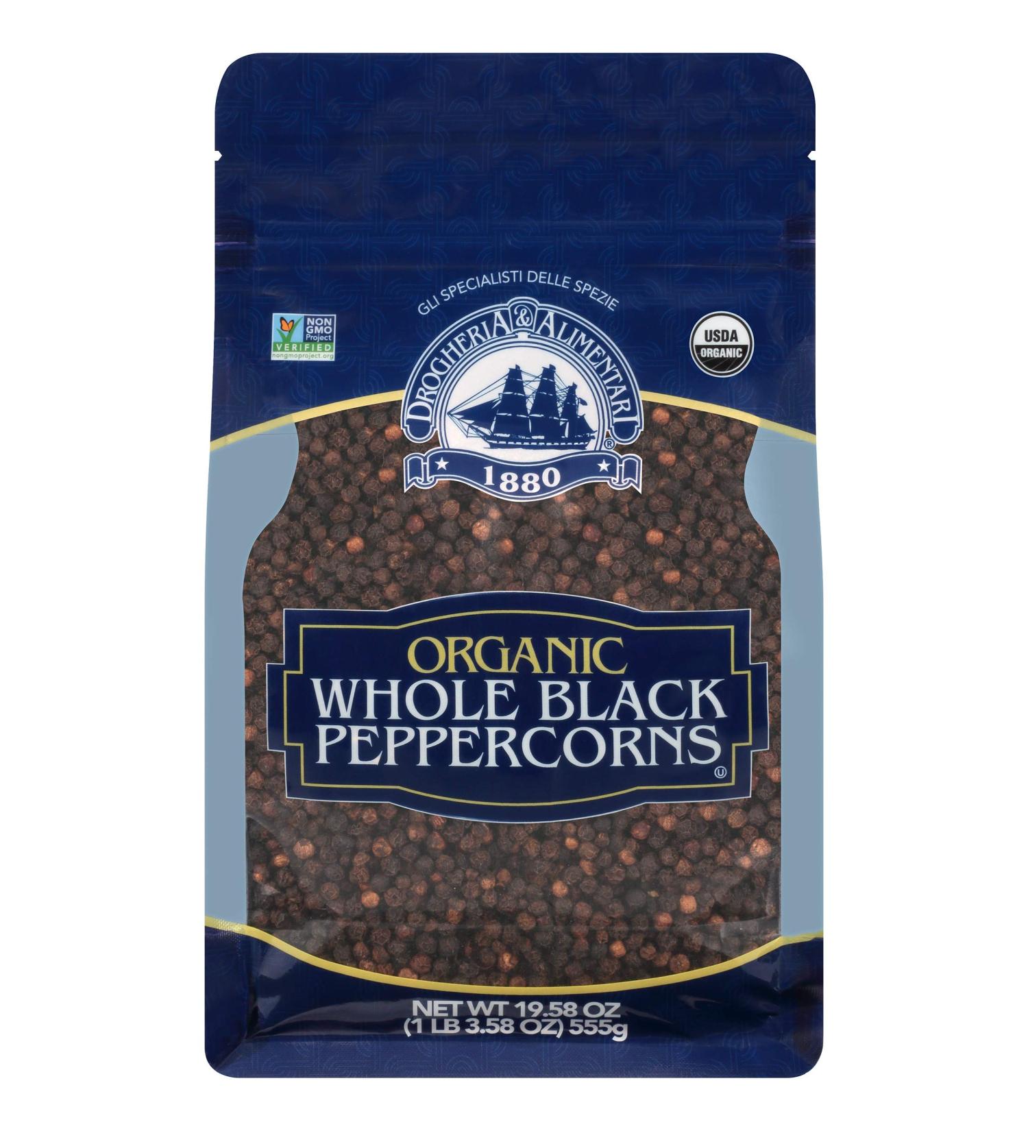 Organic Whole Black Peppercorns - Drogheria & Alimentari 19.58 oz (555 g) | Premium Quality Seasoning - Buy Online on GoSupps.com