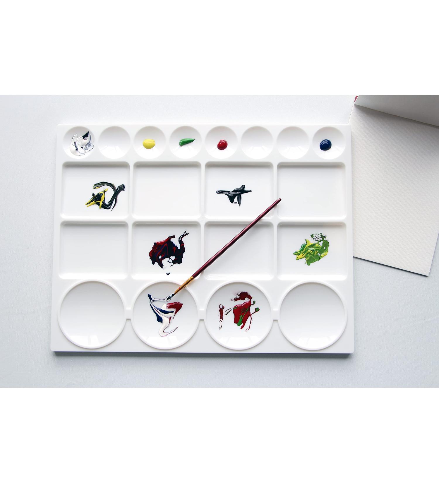 Bella Bora 20-Well Paint Palette Tray | Watercolor, Oil & Acrylic Painting Supplies | Plastic Organizer for Artists and Kids | 13 x 9.875 - Buy Online on GoSupps.com