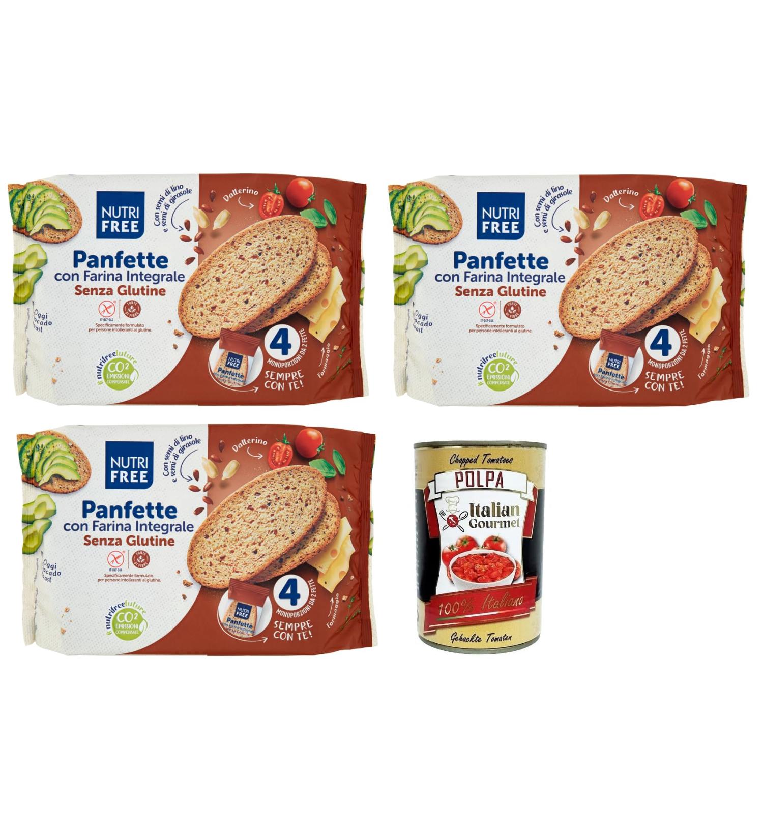  Italian Gourmet E.R. Nutrifree Panfette with Whole Flour gluten-free bread with whole buckwheat flour pack of 340 g + box of 400 g Italian Gourmet Pomodoro Pulp - Buy Online on GoSupps.com