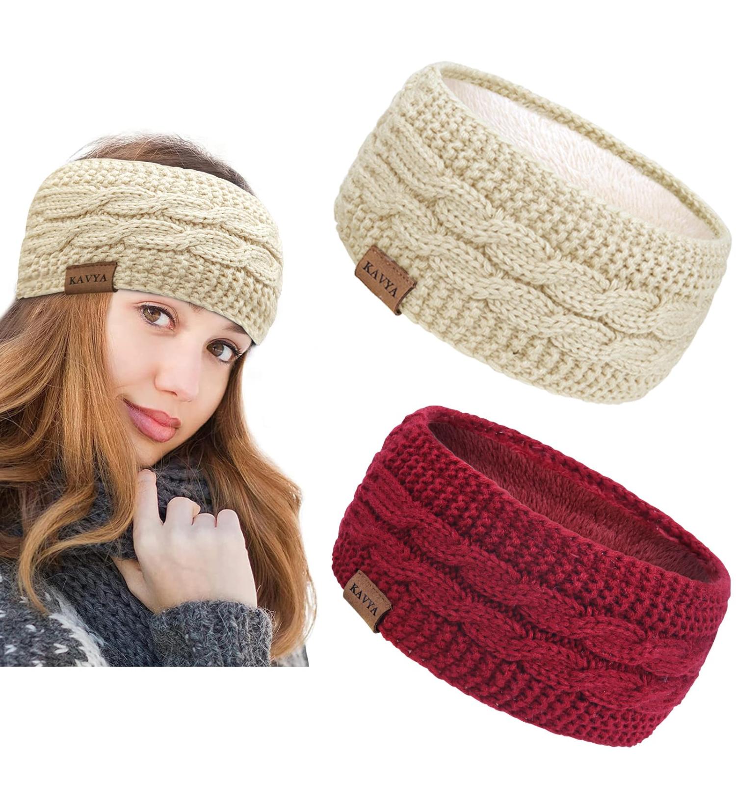 Kavya Knitted Winter Headband for Women - Soft Lining Ear Warmers for Skiing, Walking, and Gifting - Set of 1 - Buy Online on GoSupps.com