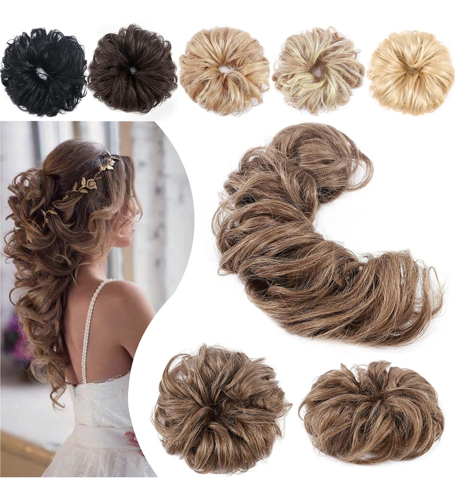 Sego Long Hair Part Real Hair Tie Extensions - Messy Bun & Updos | Voluminous Light Brown Hair (32g) - Buy Online on GoSupps.com