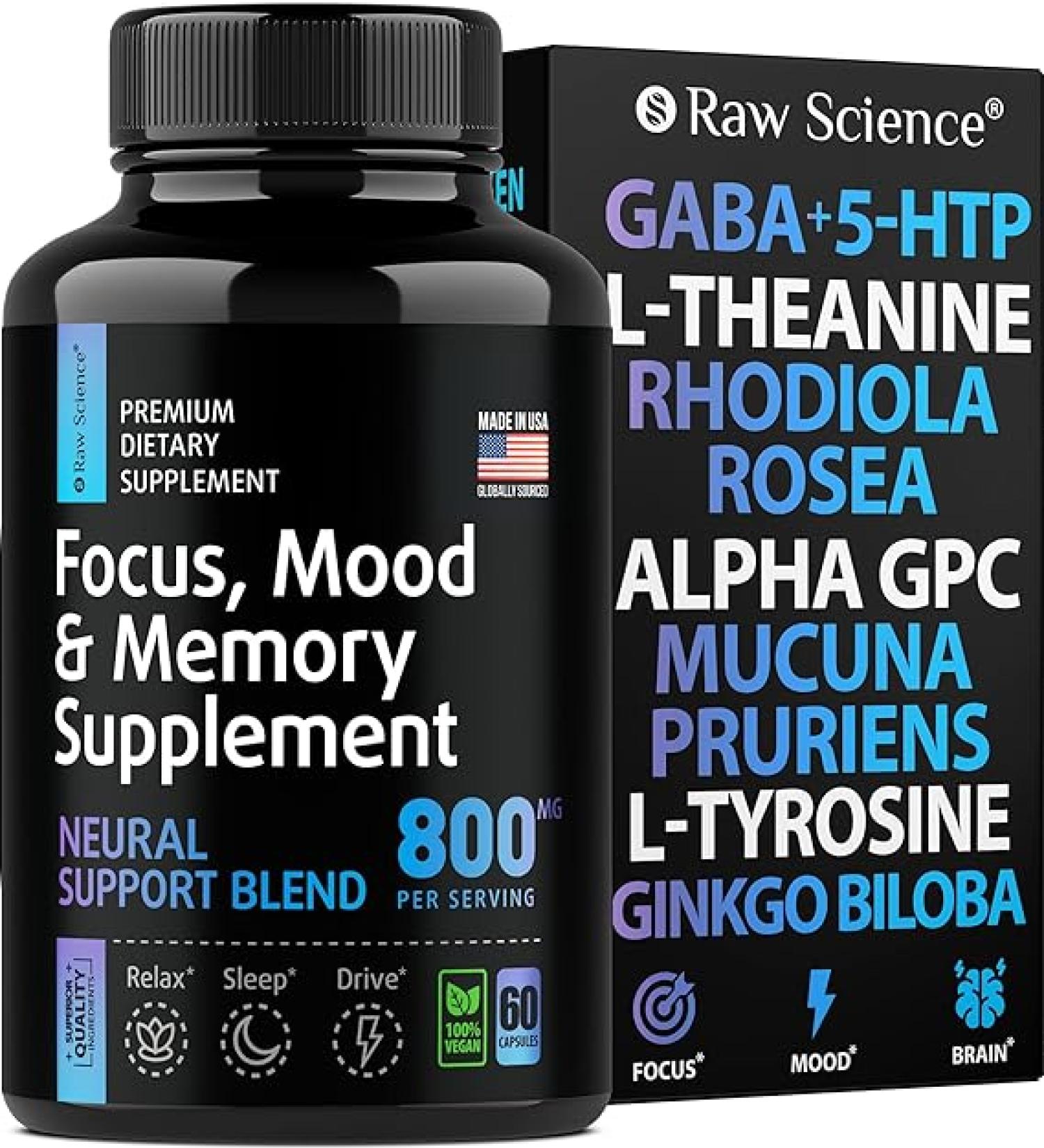 Anxiety Relief Supplement 900mg with GABA  L-Theanine  5-HTP - 60 Capsules - Buy Online on GoSupps.com