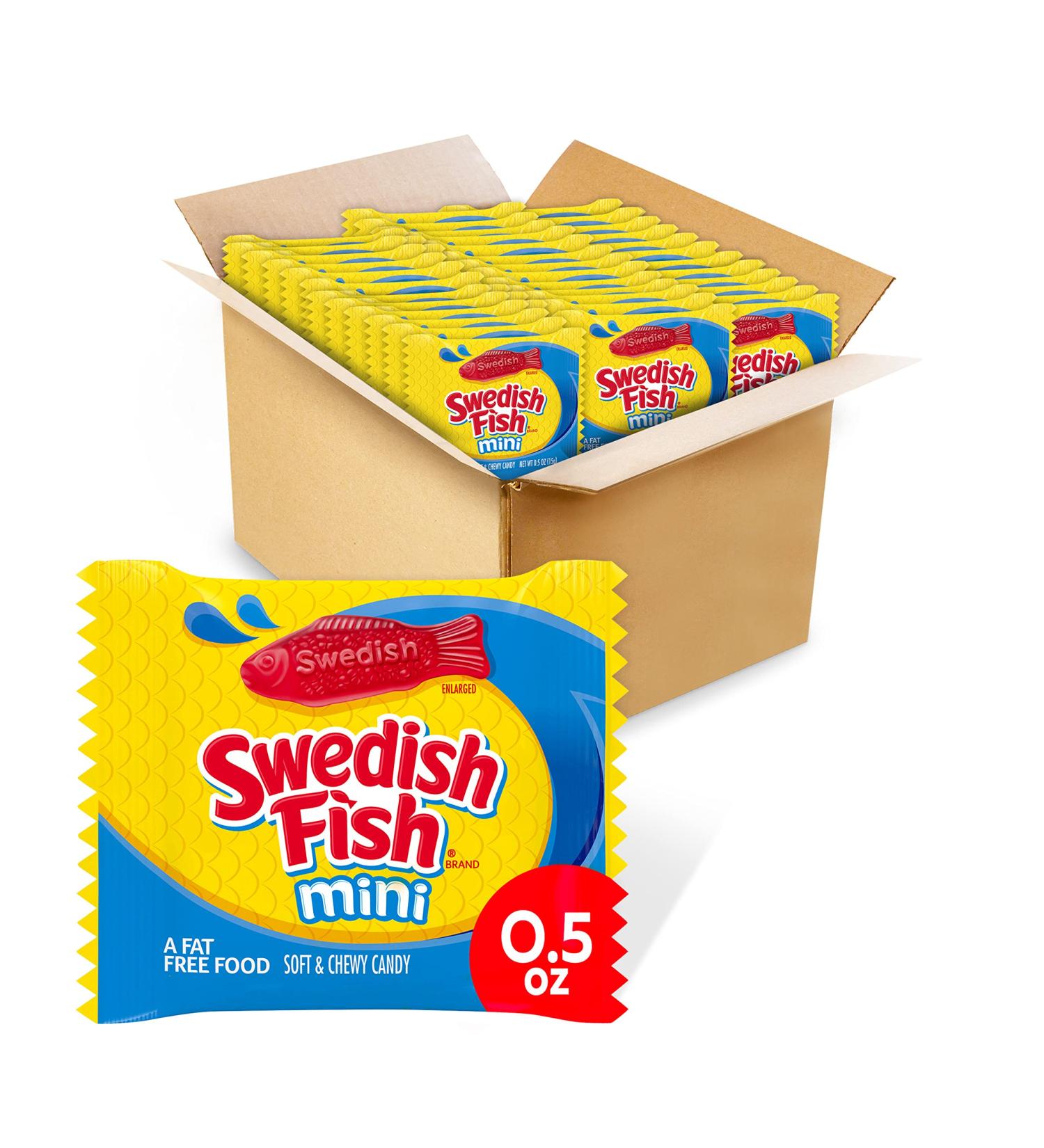 Swedish Fish Mini Soft & Chewy Halloween Candy - 24 Count (Pack of 6) Mixed-Fruit Assortment - Buy Online on GoSupps.com