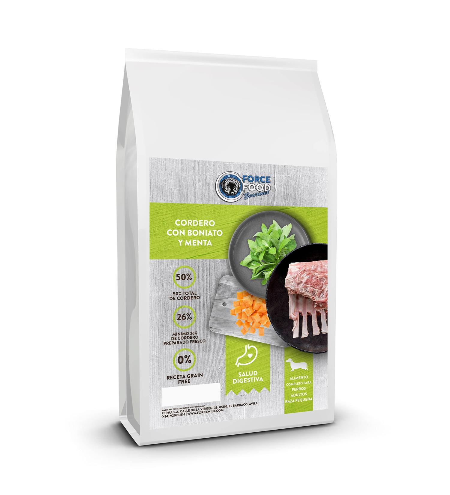 FORCEFOOD Gourmet Grain-free food for adult dogs of small breeds lamb with sweet potato and mint (2 kg) - Buy Online on GoSupps.com