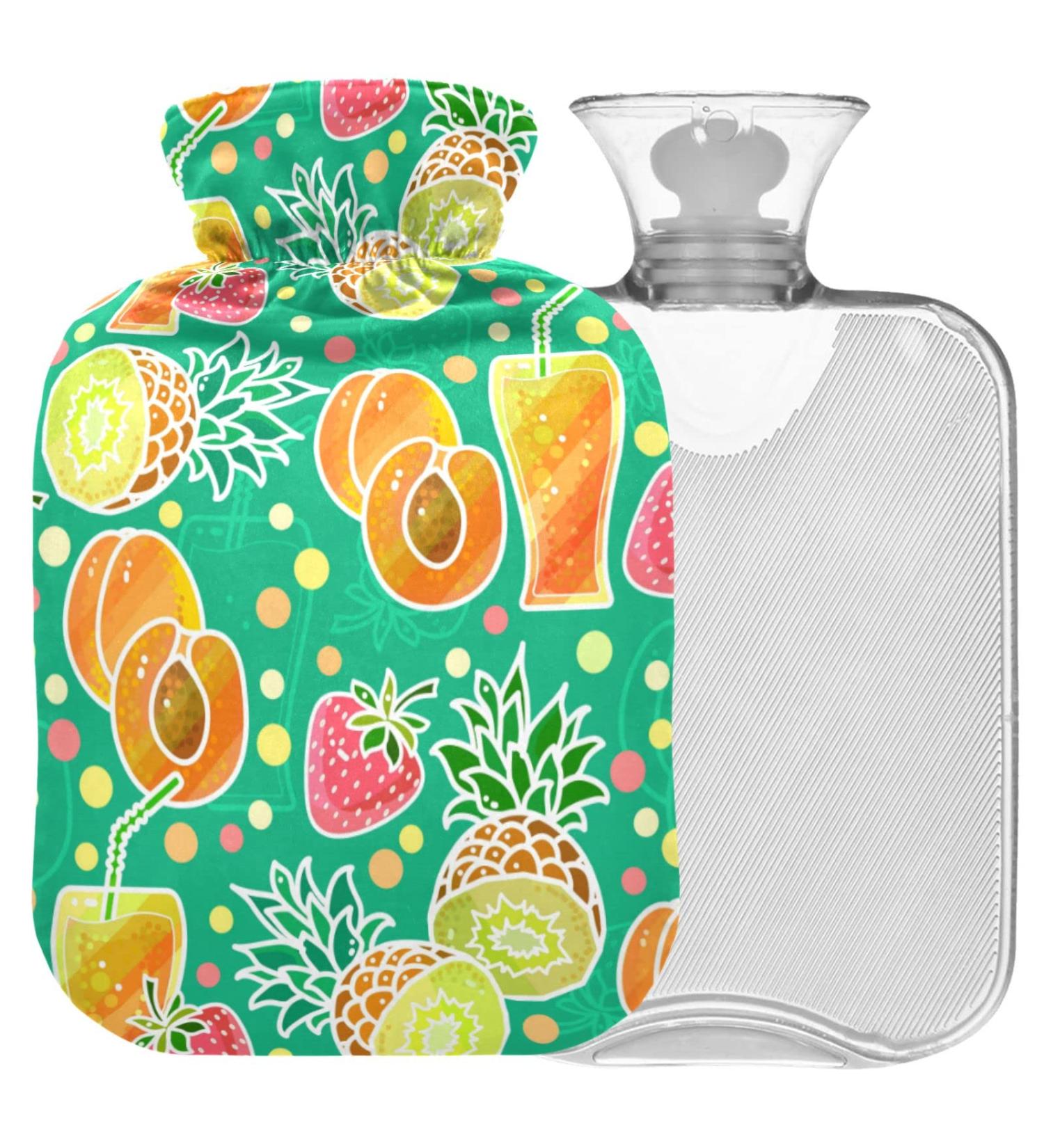 Naanle Pineapple Fruit Juice Water Bottle 2L - Transparent Hot Water Bottle for Bed Hand & Foot Pain Relief - Heat & Cold Therapy - Buy Online on GoSupps.com