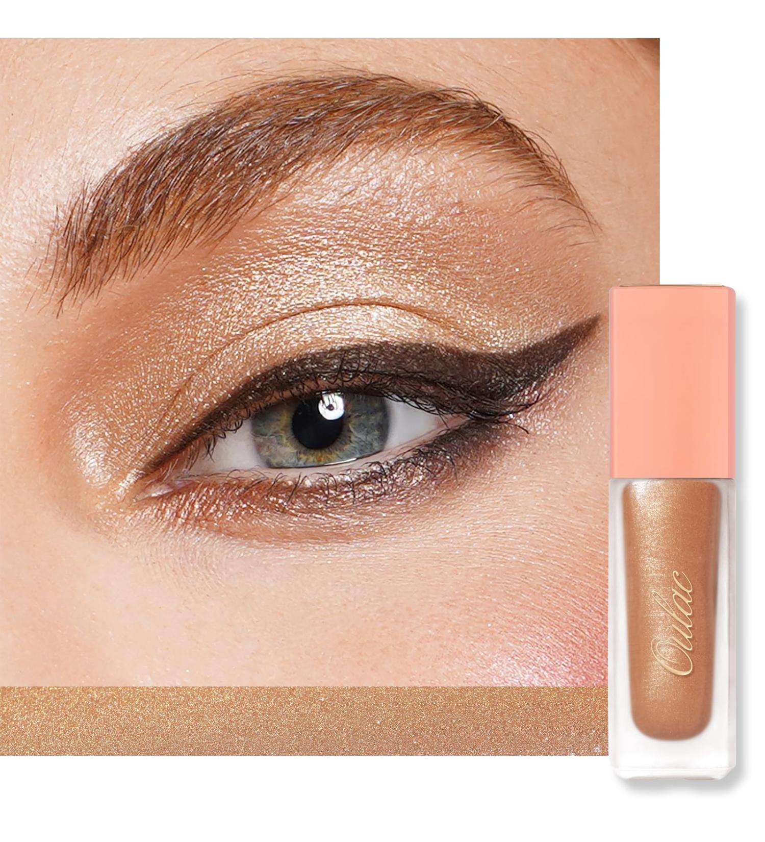 Oulac Liquid Eyeshadow Satin Finish - Multi-Use Brown Eyeshadow Primer & Cream Bronzer | Blendable Smooth Eye Make-up Crease-Resistant Non-Greasy Vegan Cruelty-Free Sand (SA01) - Buy Online on GoSupps.com