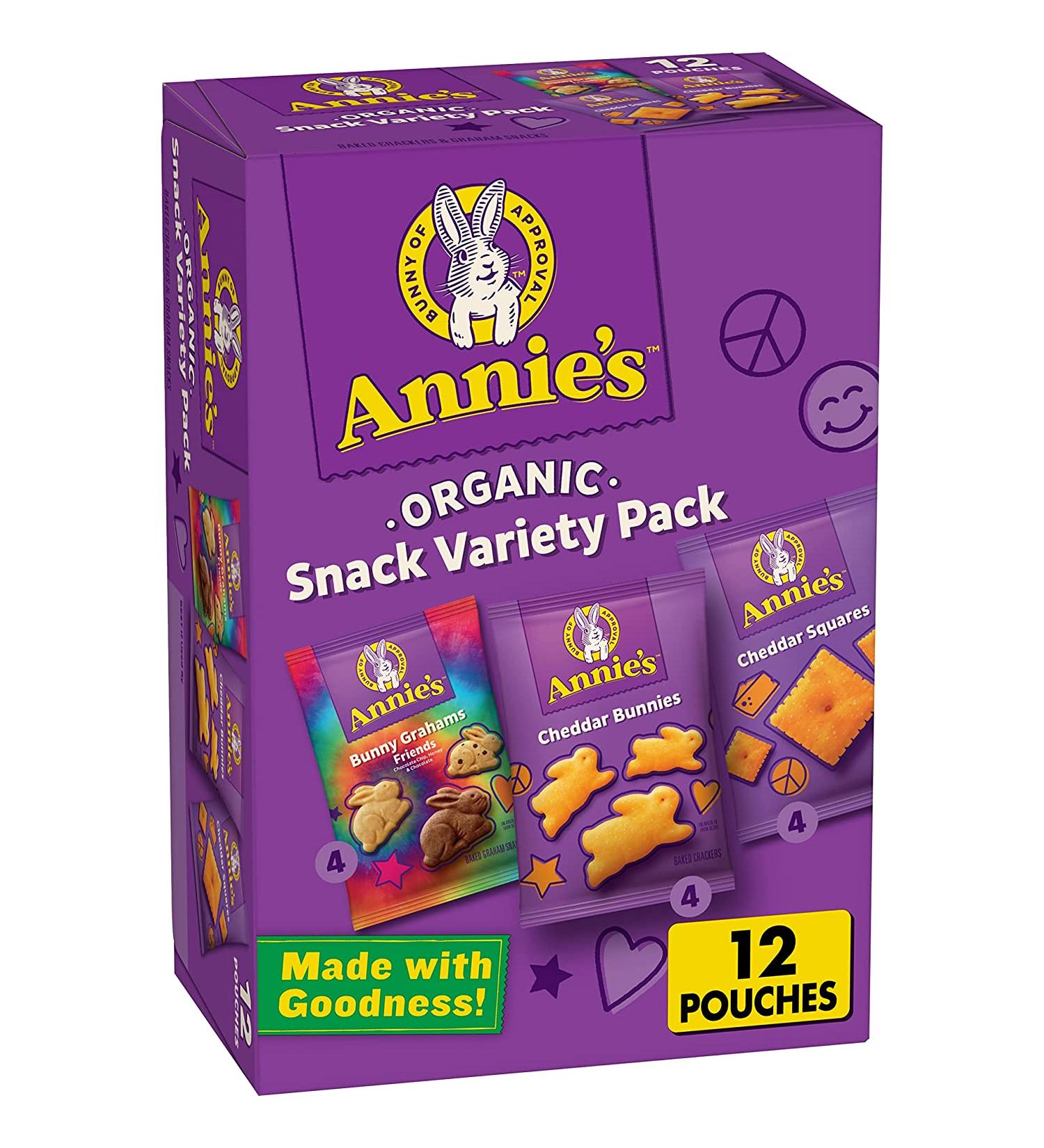 Annie's Cheddar Bunnies & Bunny Grahams Variety Pack - 12 ct | Tasty Organic Snacks - Buy Online on GoSupps.com
