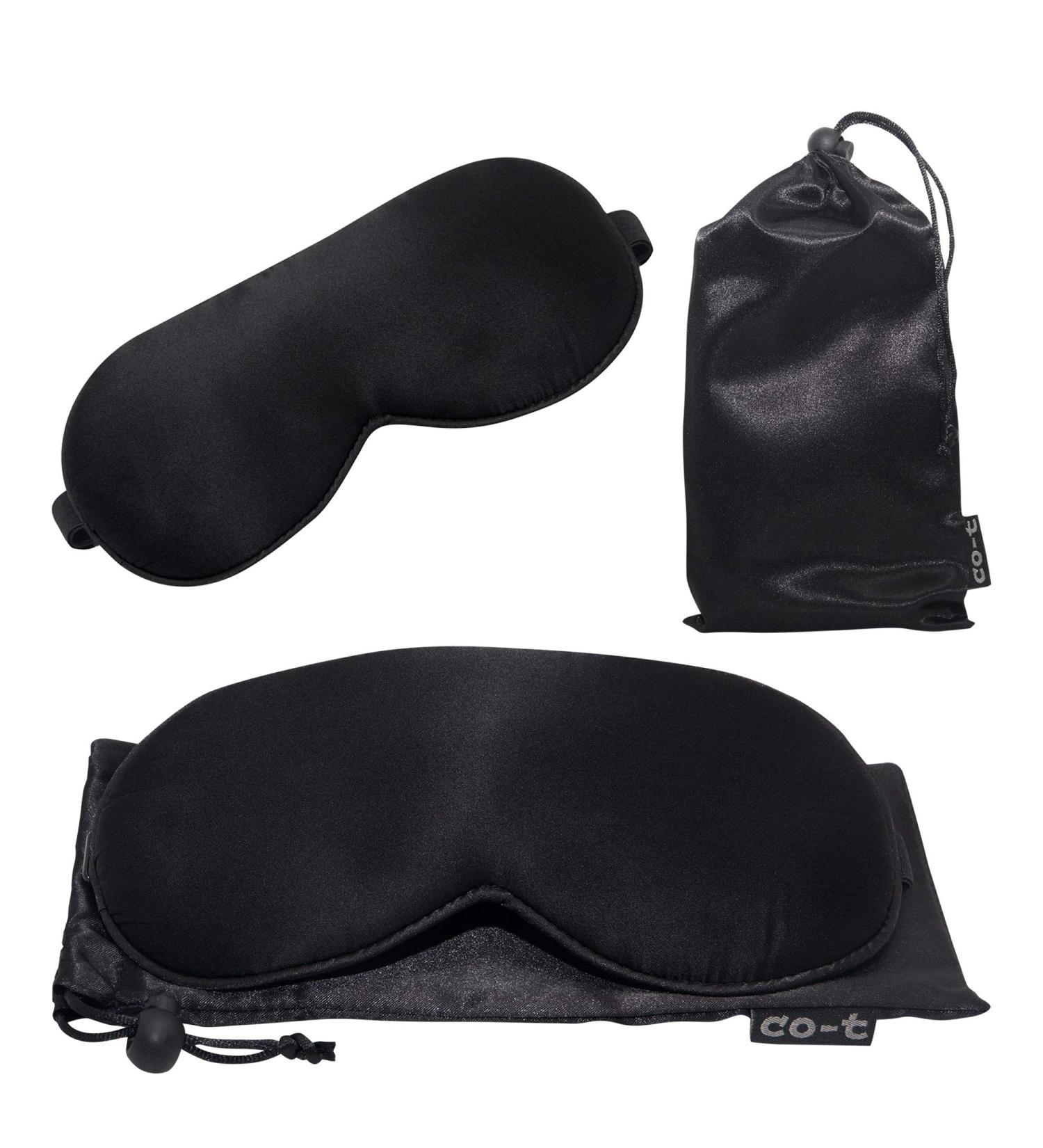 Natural Blackout Silk Sleep Mask - Organic Silk Eye Mask for Sleeping - Blindfold Sleeping Mask For Women - Ultra Soft Black Slip Face Mask with Elastic Adjustable Strap and Pouch - Buy Online on GoSupps.com