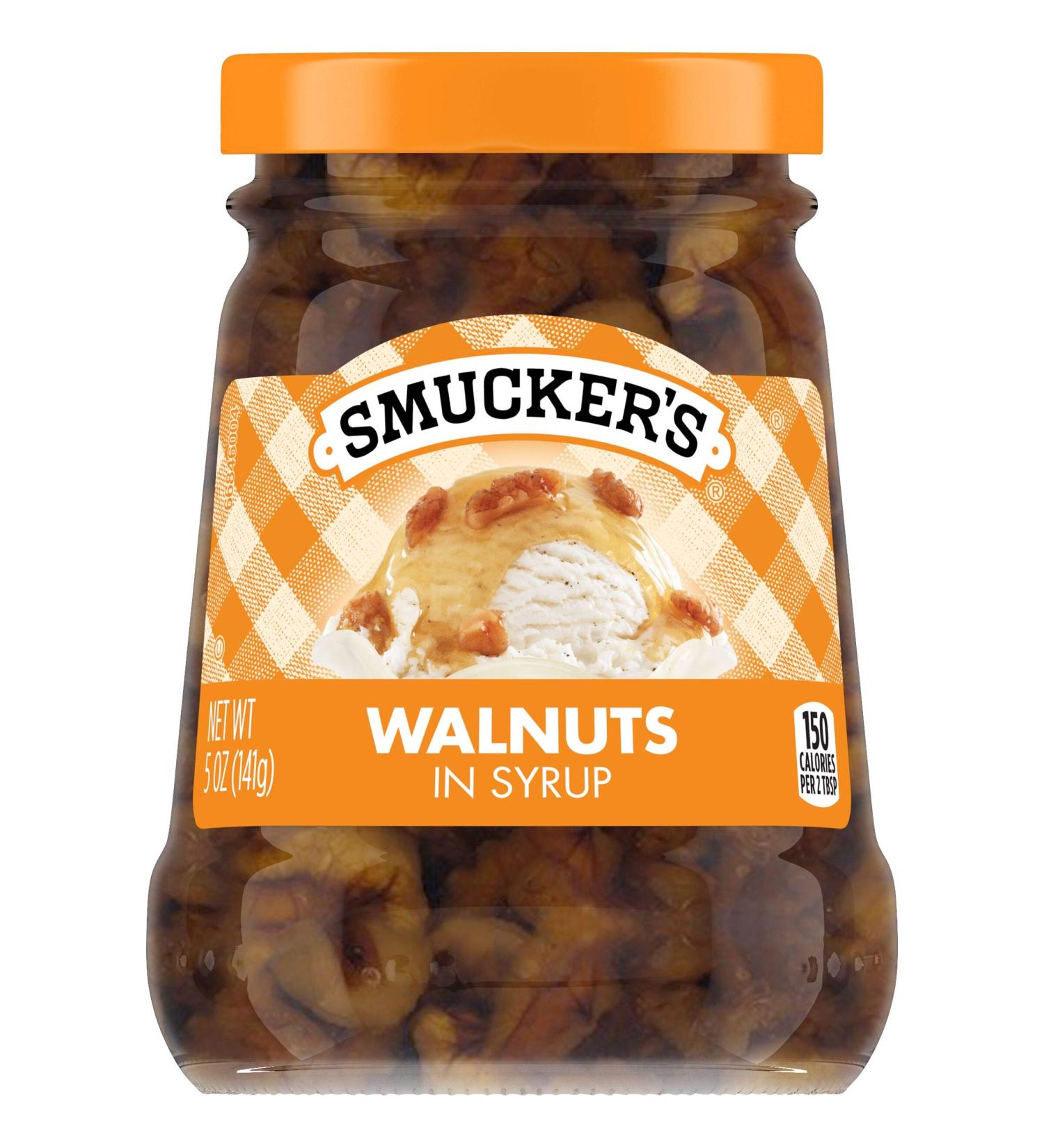 Smucker's Walnuts in Syrup Topping 5oz (6 Pack) | Delicious Syrup-Coated Walnuts - Buy Online on GoSupps.com