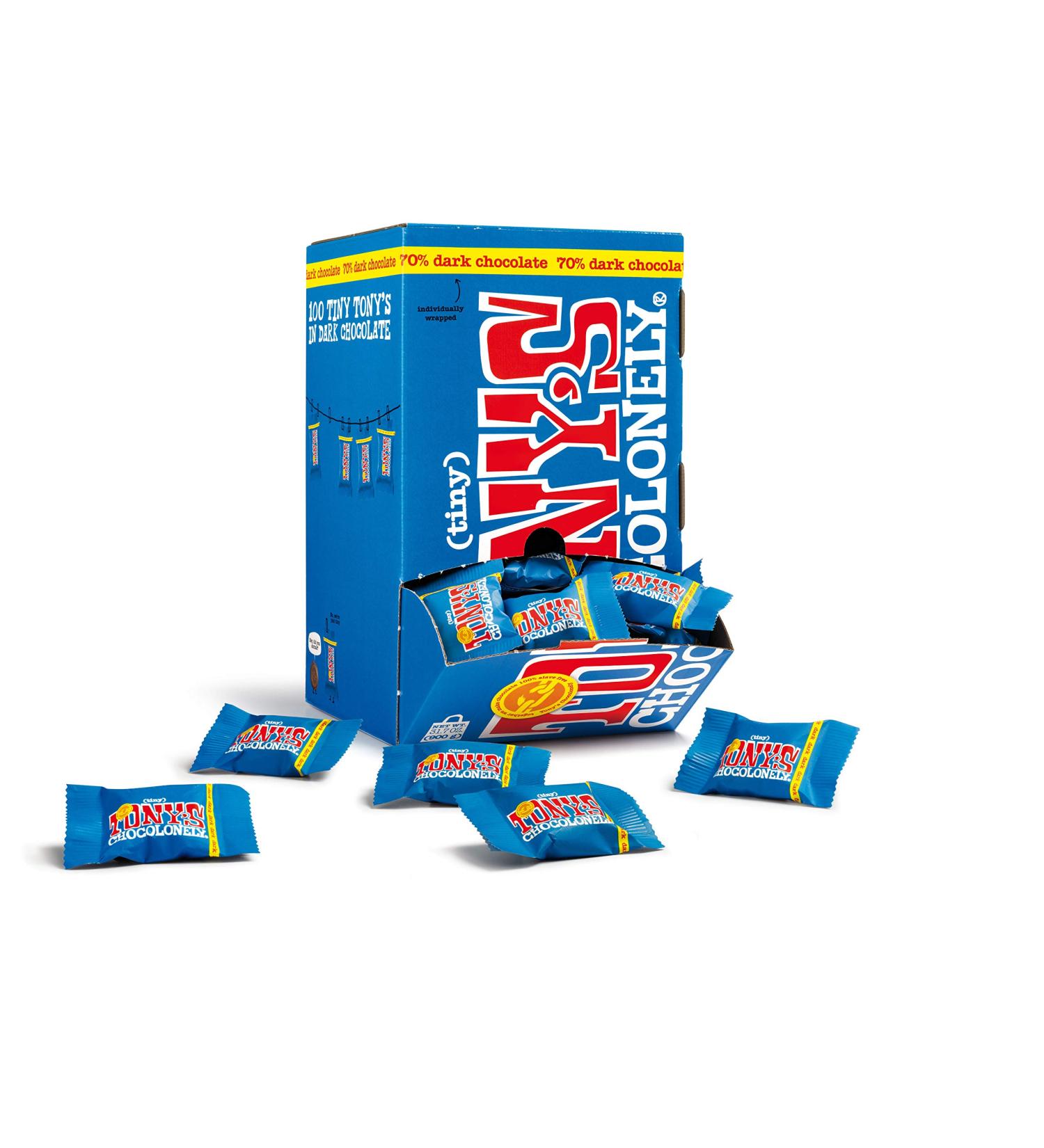 Tiny Tony's 100 Pack - Individually Wrapped Dark Chocolate Bites | Gourmet Treats - Buy Online on GoSupps.com